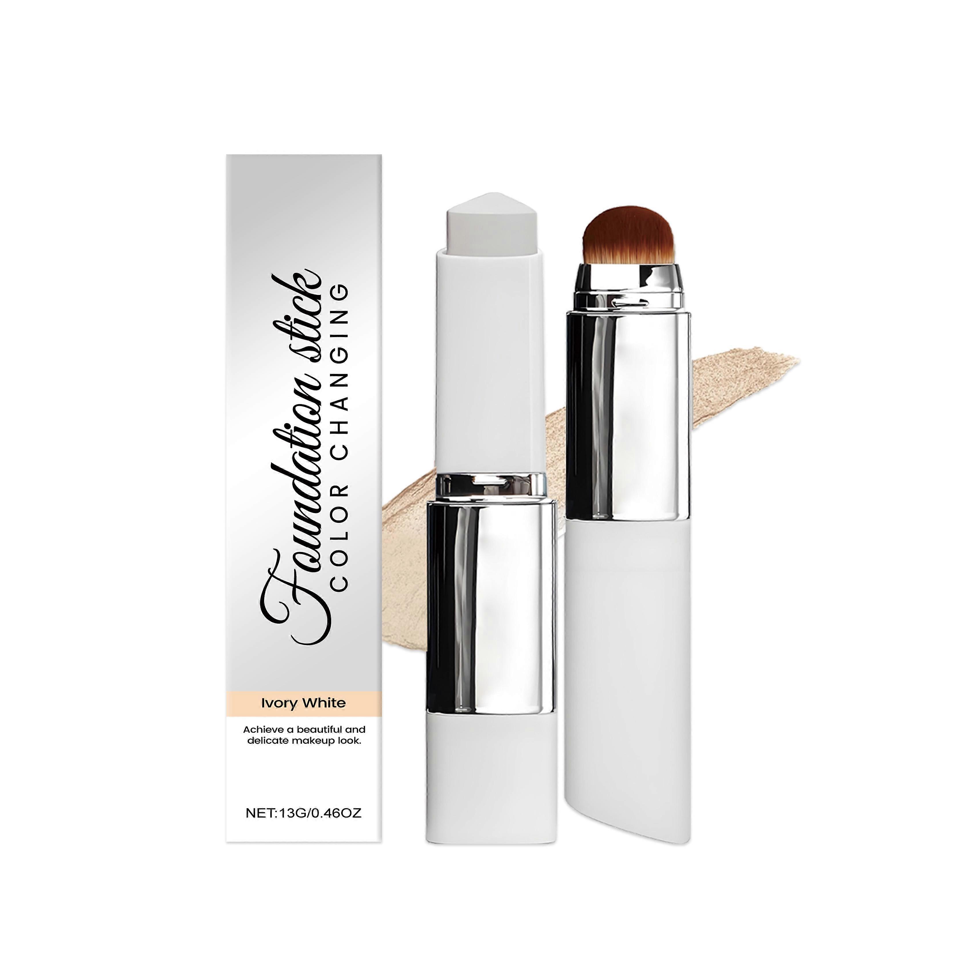 AMZ Ivory White Two-In-One Color-Changing Foundation Stick Light Moisturizing, Nourishing Matte Clear And Natural Makeup Effect