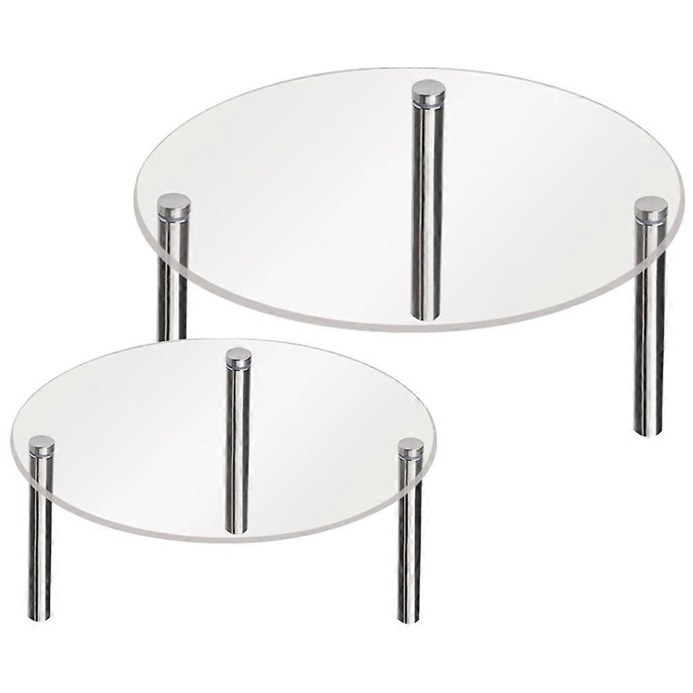 2 pcs Clear Acrylic Round Cake Display Stand for Dessert Presentation