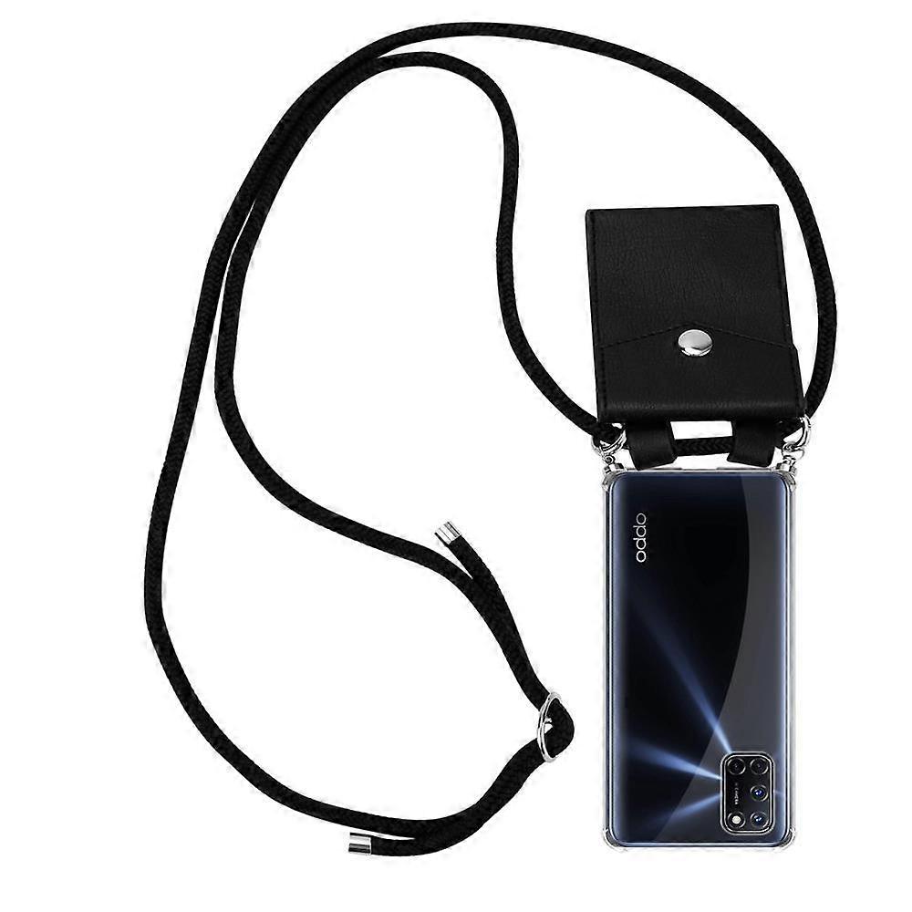 Oppo A52 Case Silicone Protective Case - Cord with Silver Elements