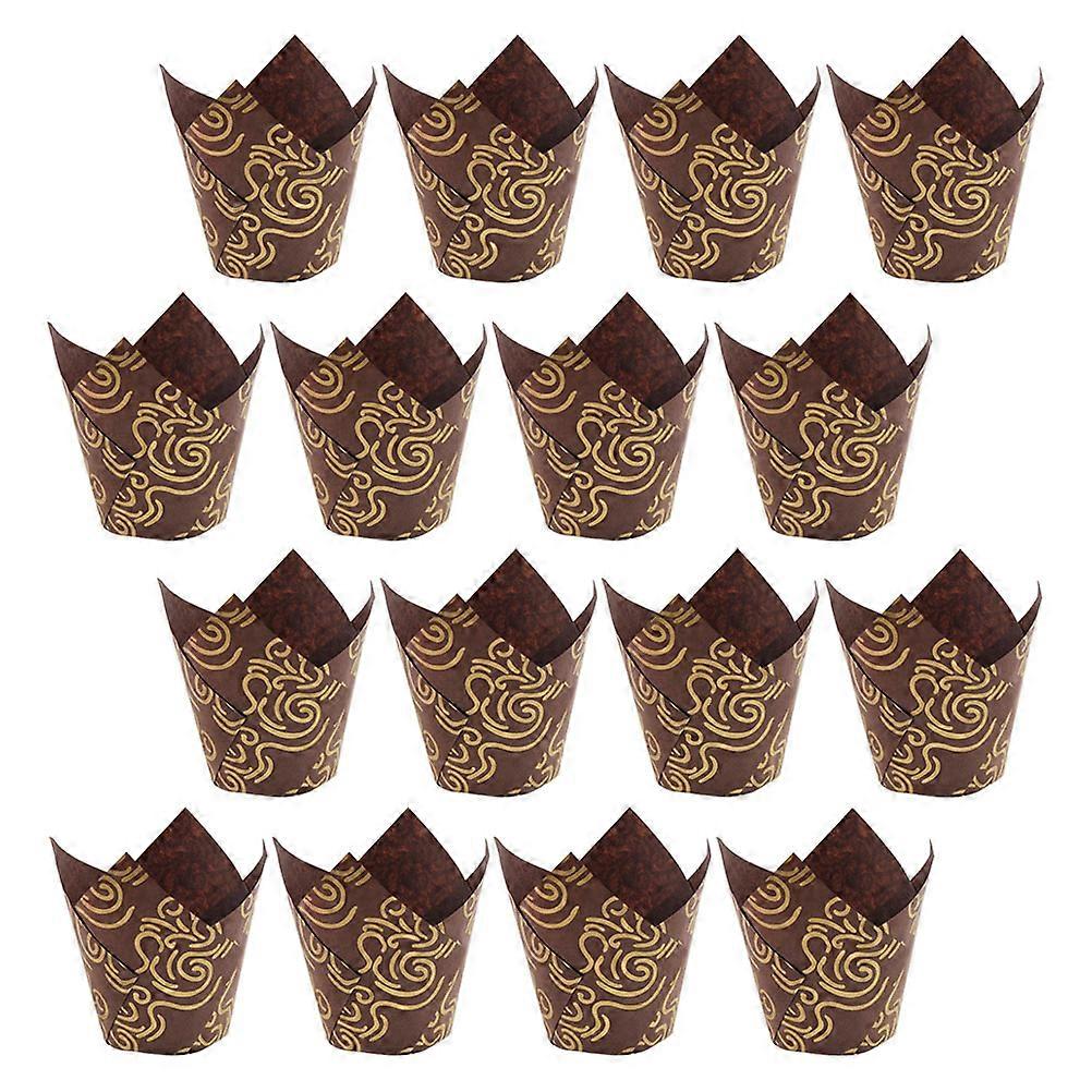 Creative Egg Cake Paper Cups for Baking 100Pcs Coffee Tone