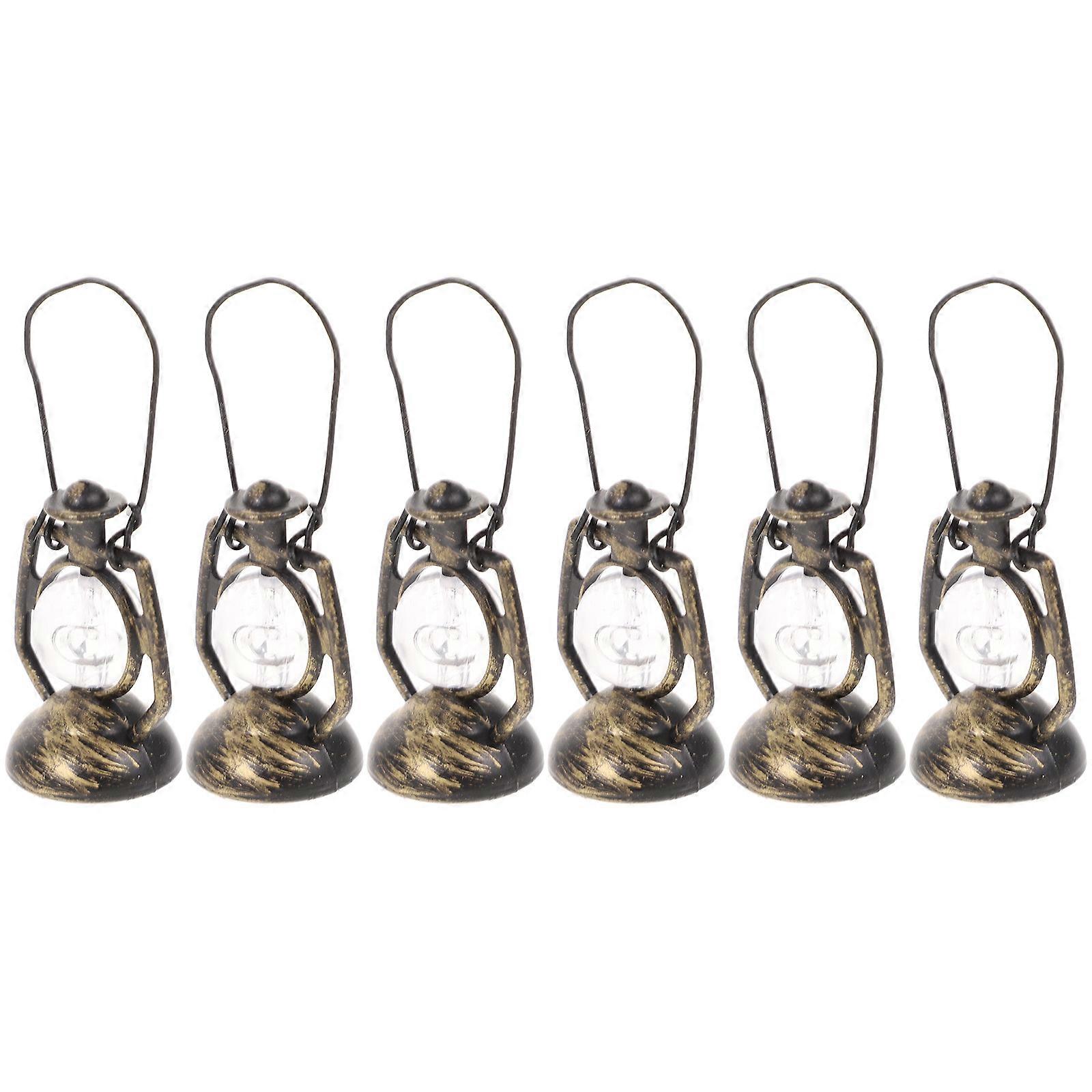 Kerosene Lamp Model Miniature Lamp Decor for Decor 6Pcs Set