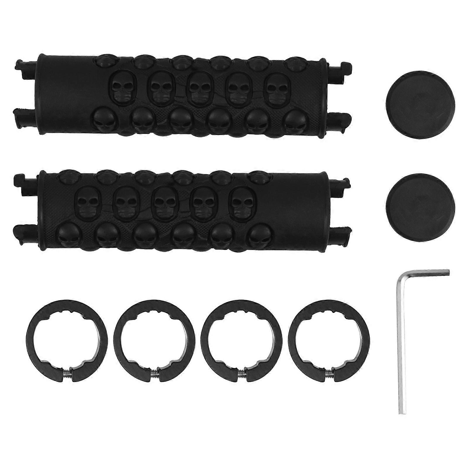 Bike Handlebar Grips Skull Pattern Lock Handlebar Grips 2Pcs