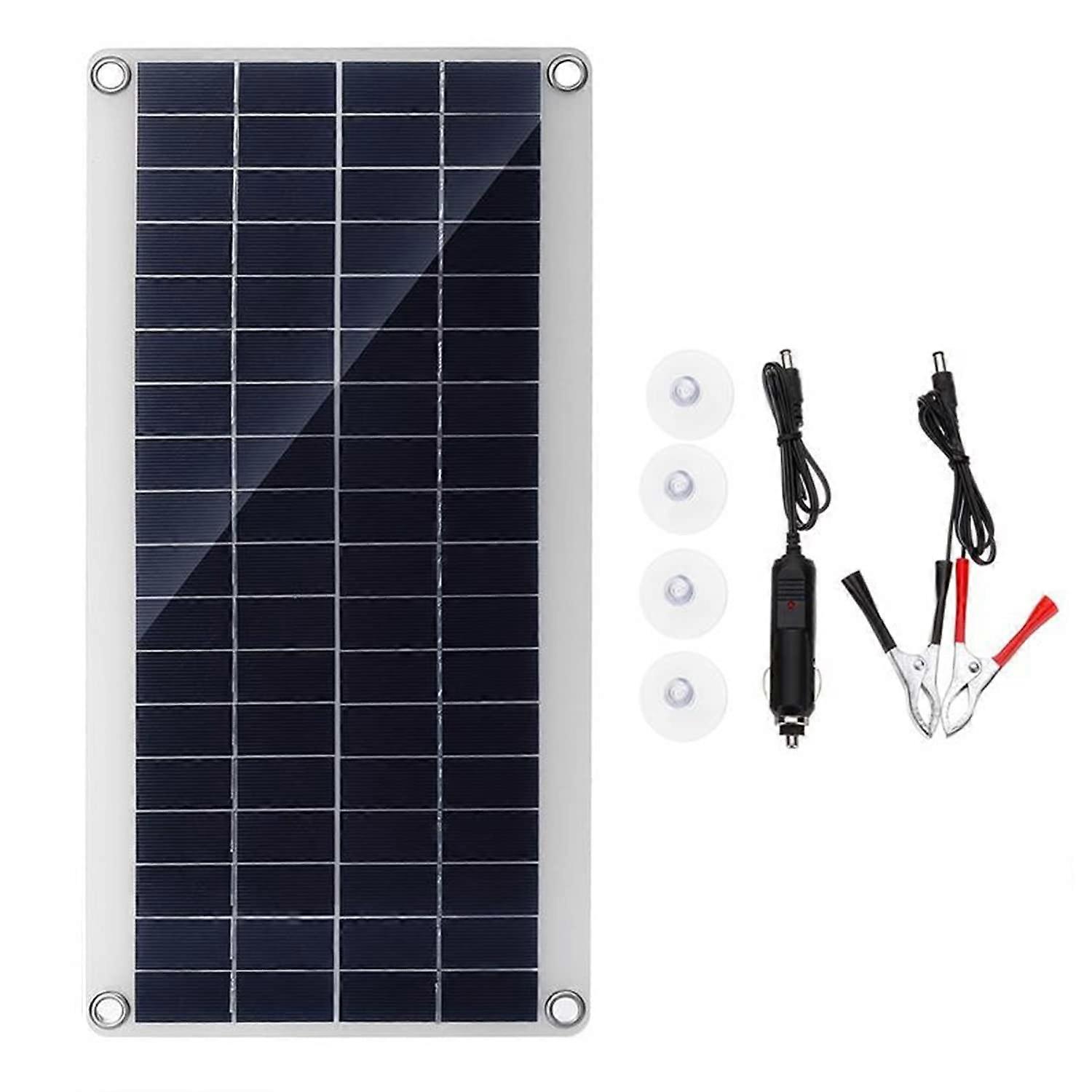 8W Flexible Monocrystalline Solar Panel 12V Waterproof  Conversion for RV Boat Camping Off Grid