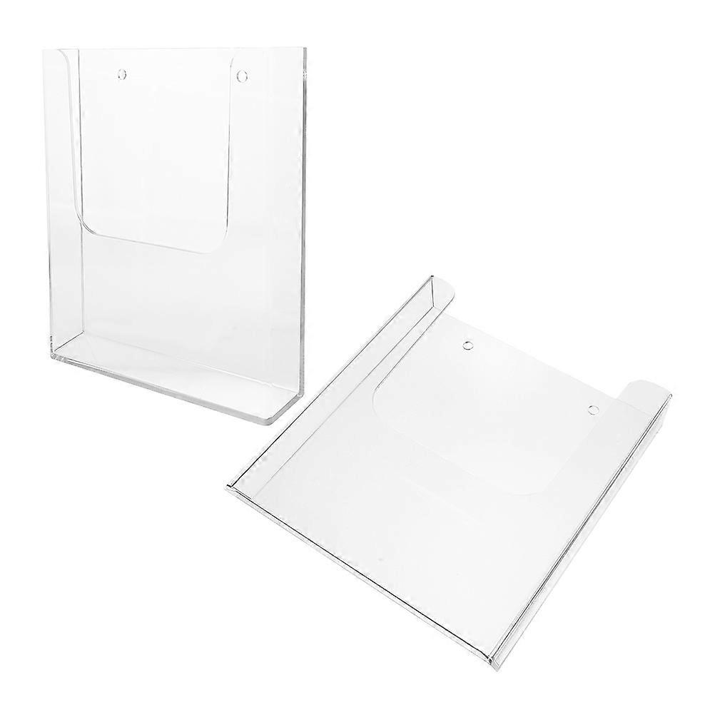 Brochure Rack Acrylic Wall Mounted Holder for 2Pcs Paper Organization