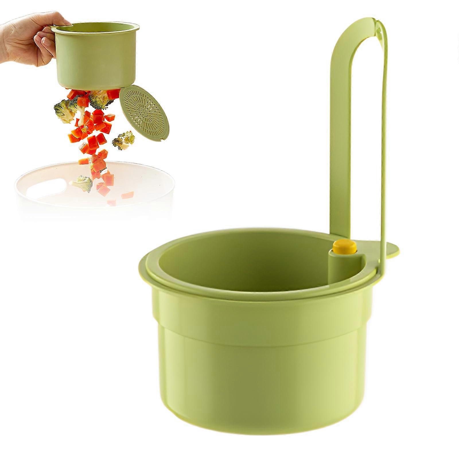 SelfCleaning Kitchen Sink Strainer Basket with Automatic Waste Dumping, Faucet Hanging Filter, Green