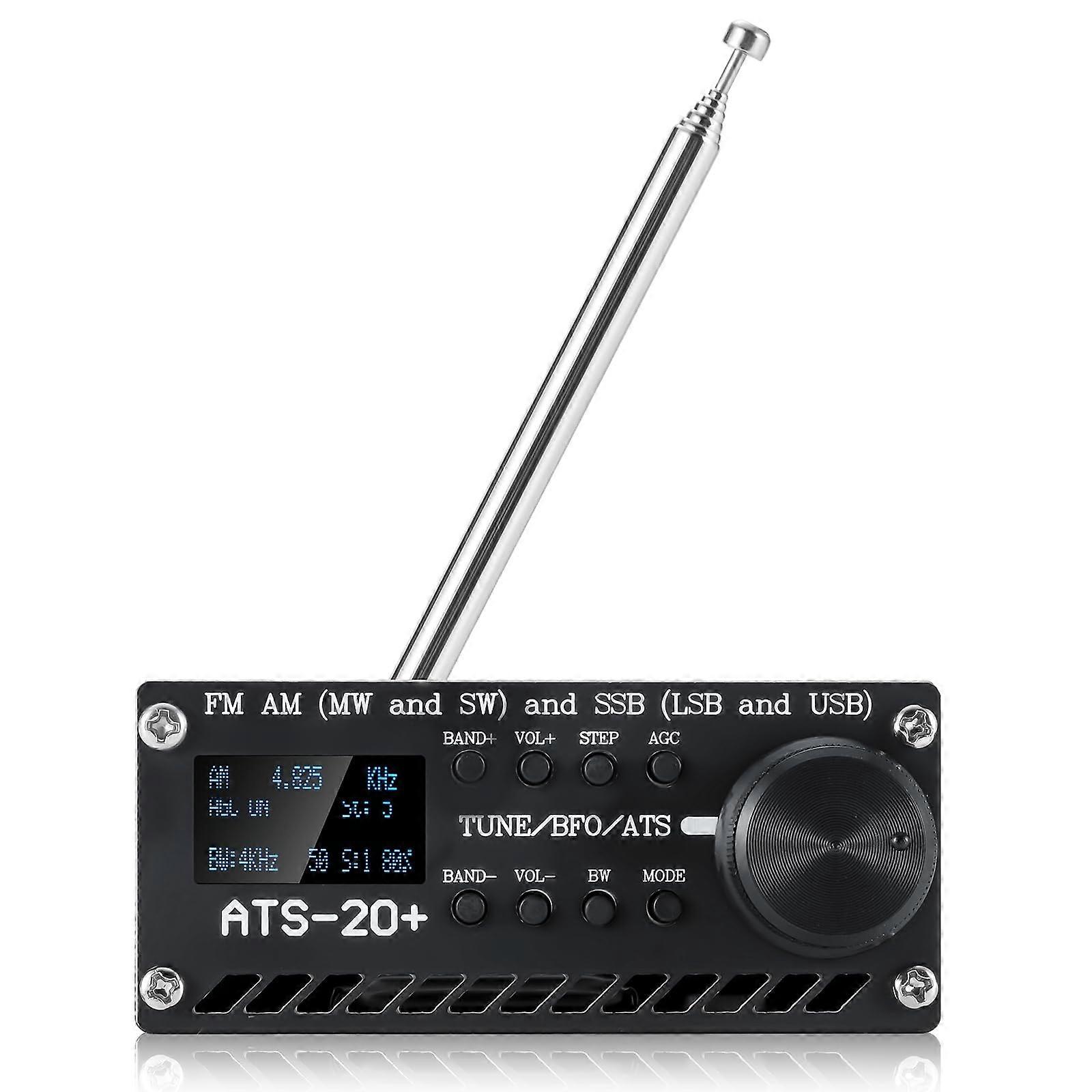 ATS20+ Portable Shortwave Radio Receiver with Full Band SSB, Si4732 DSP Multiband Ham Radio