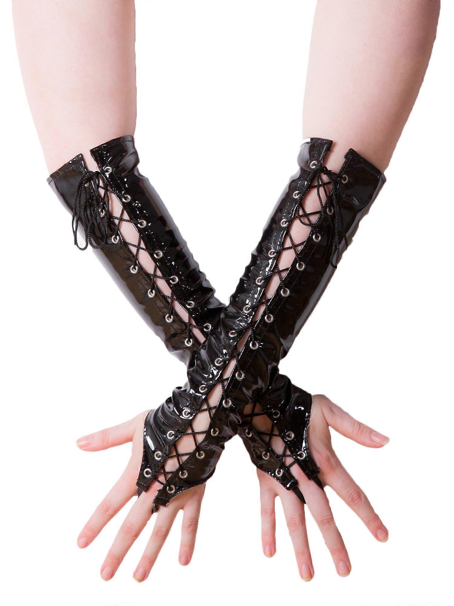Pvc Long Fingerless Gloves