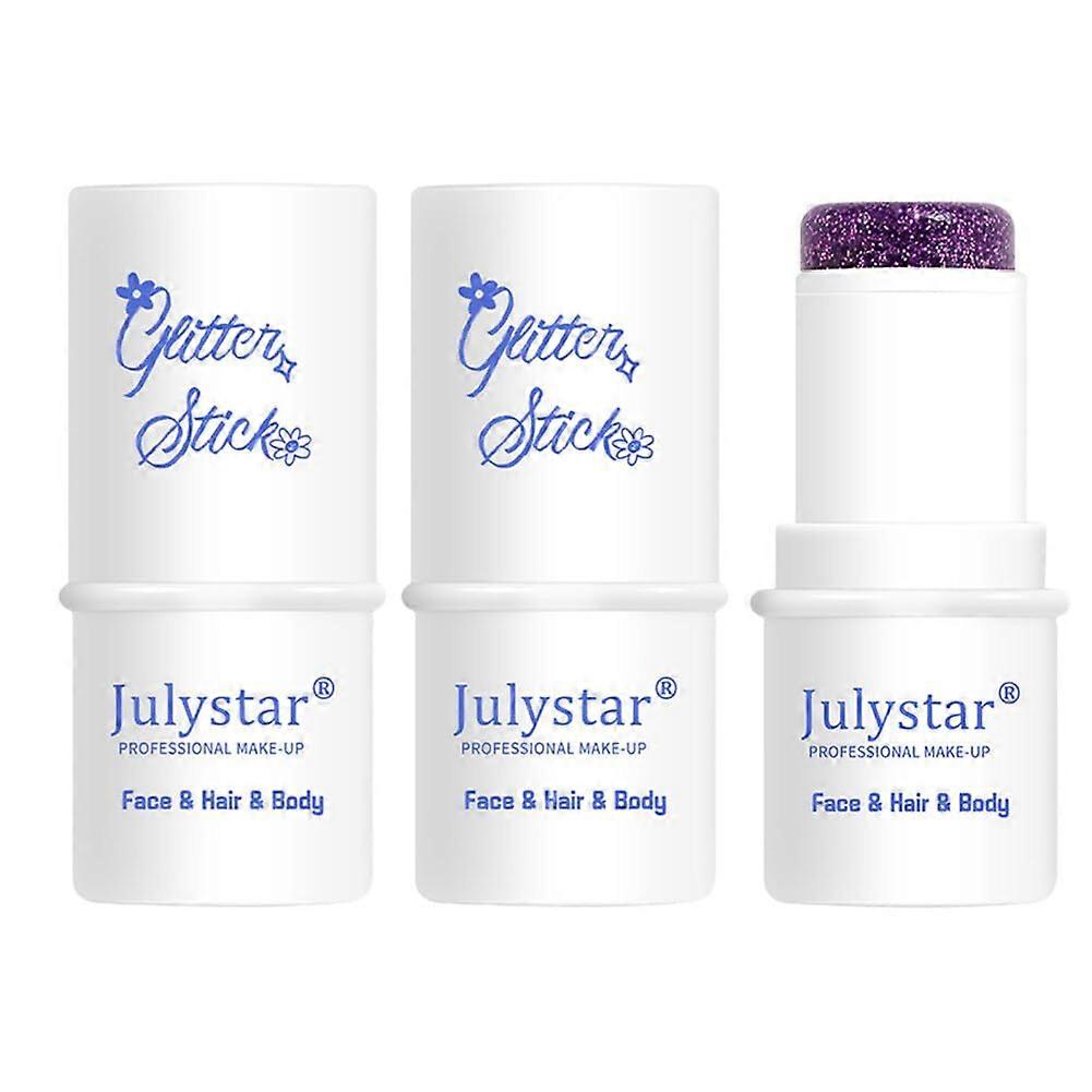 2Pcs Glitter Eyeshadow Stick, Long Lasting Waterproof Shimmer Eye Makeup, Quick Dry GelBased