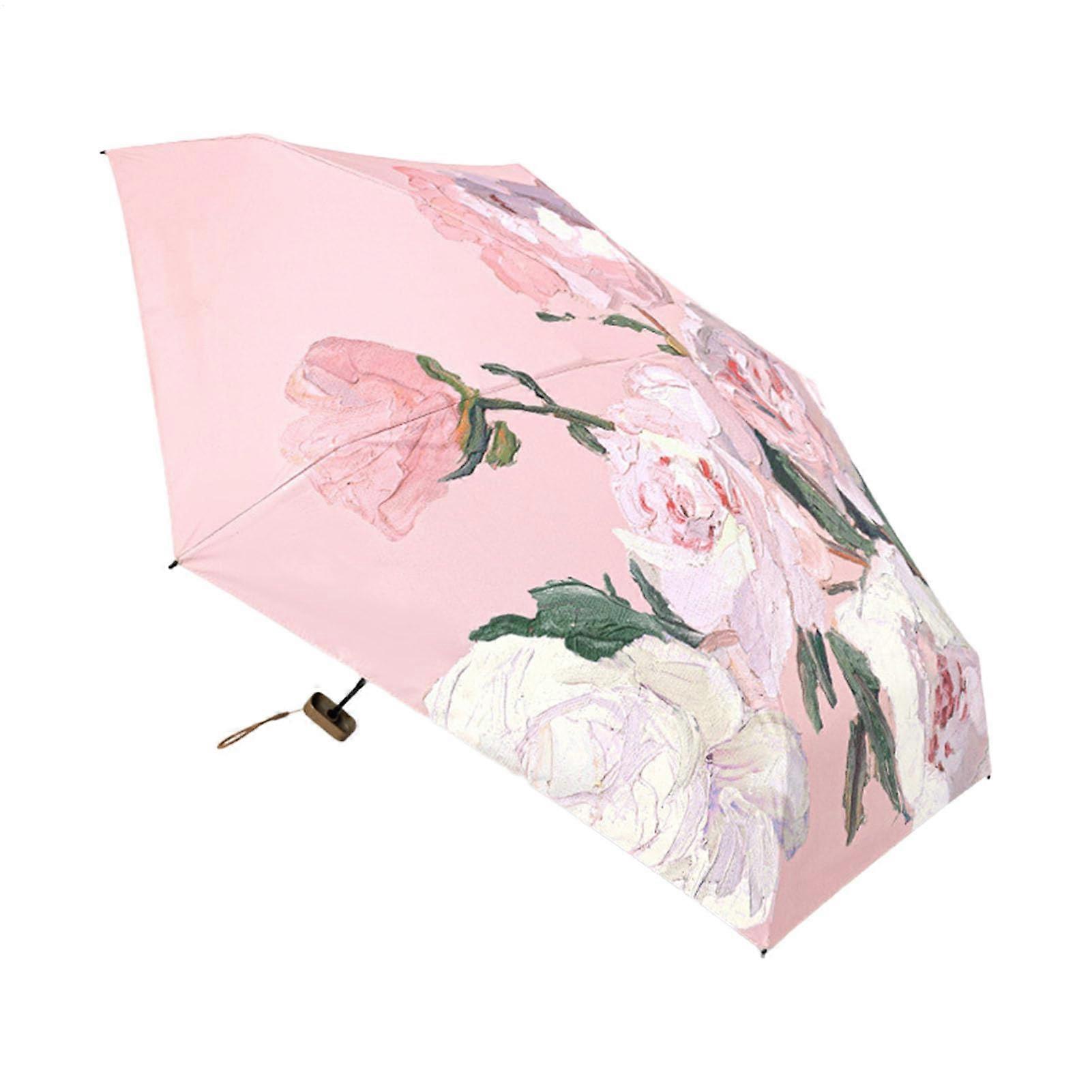 Compact Umbrella with UV Protection, Windproof Lightweight Folding Design for Rain and Sun