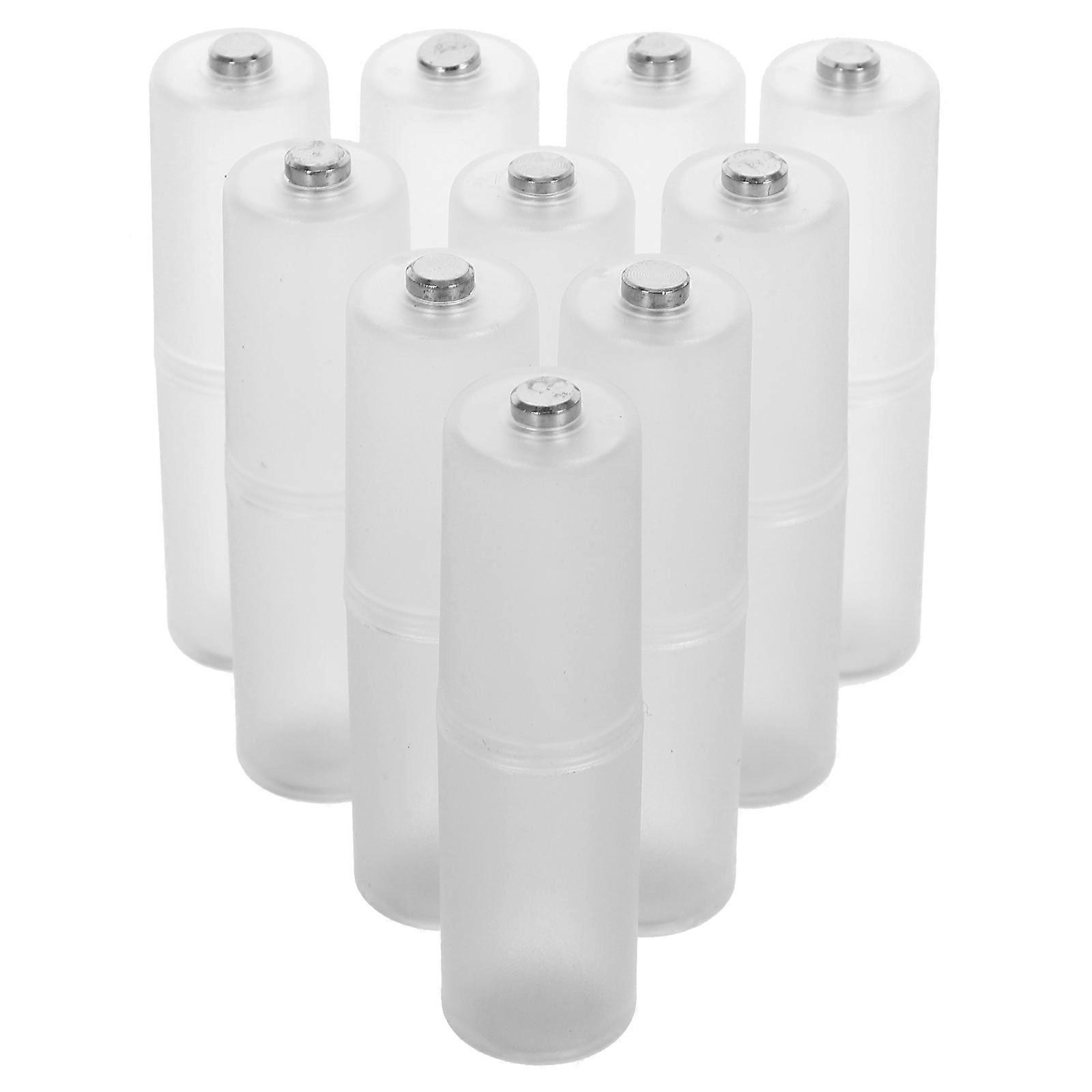 10Pcs Aaa to Aa Battery Converter Adapter for Electronic Devices White