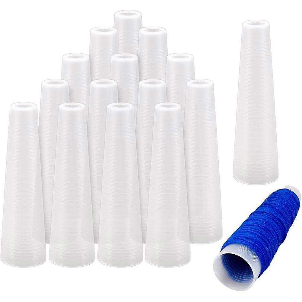 20pcs Tapered Plastic Bobbins Plastic Yarn Cones Empty Thread Spools Cord Thread for Sewing Knittin
