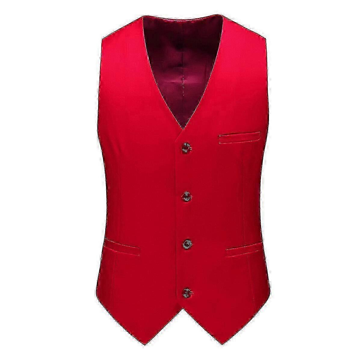 Versatile vest for men - Solid color business waistcoat