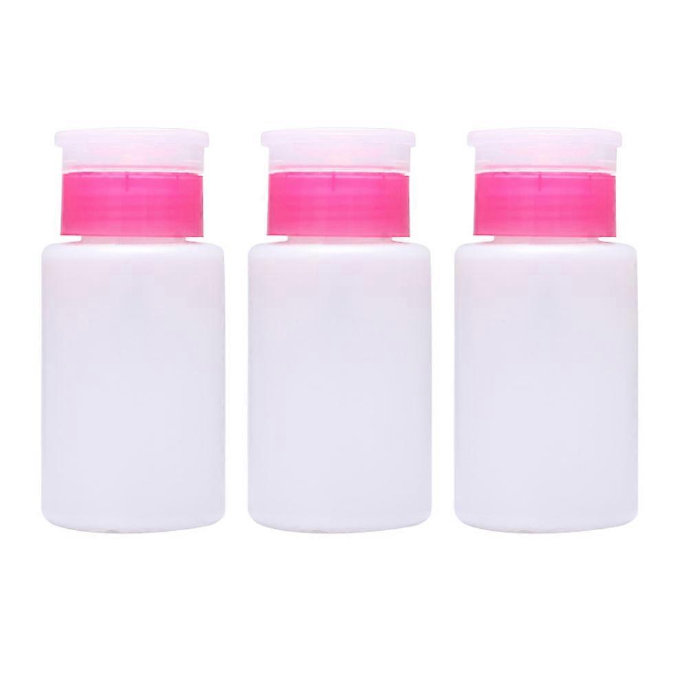 Nail Remover Bottle Lockable Plastic Bottle for Storage 6Pcs White Push Down