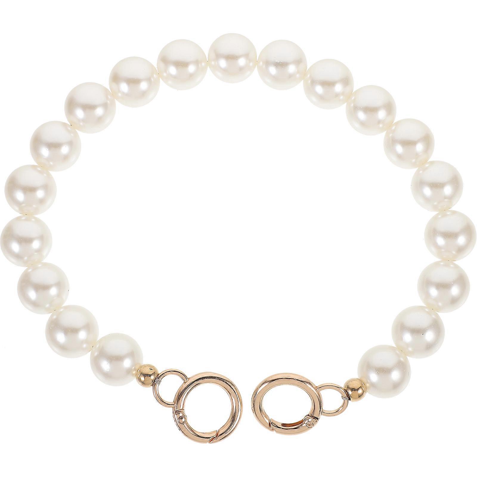 Pearl Bag Chain Handbag Strap for DIY Use 7Pcs White Replacement Chains