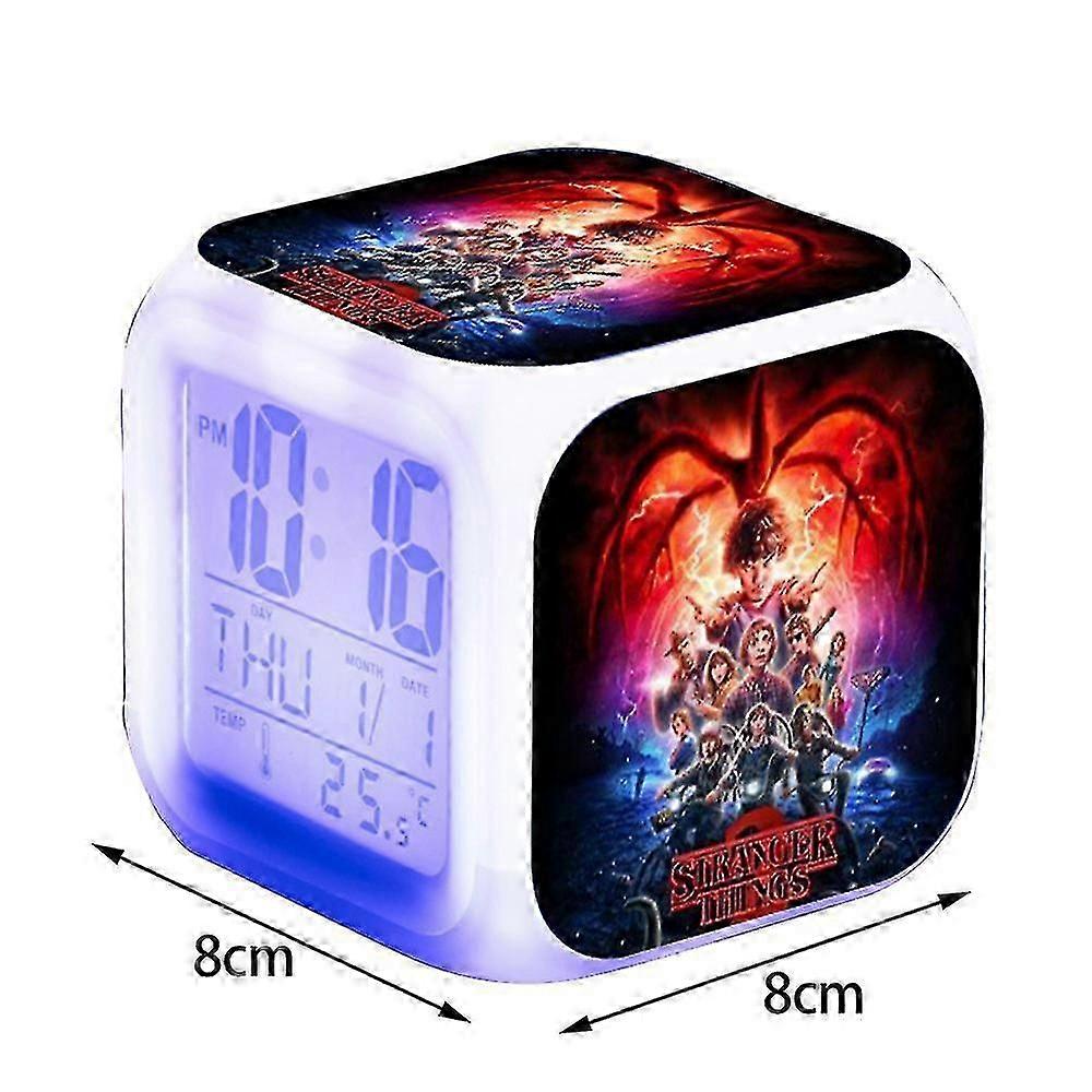 Stranger Things Led Digital Alarm Clock 7 Colour Night Light Fans Gift
