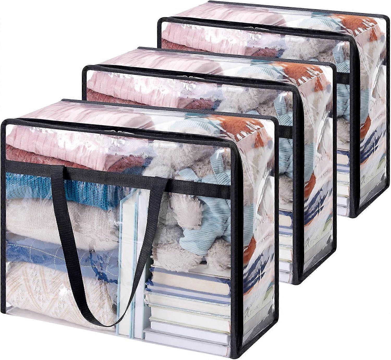 Three-Piece Transparent 40L Storage Bag Set