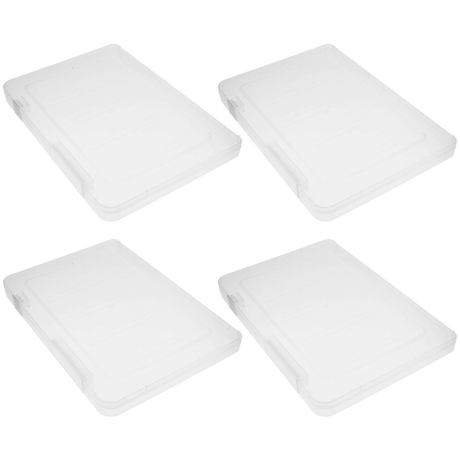 4pcs Portable A5 File Project Case Plastic Files Storage Box Scrapbook Paper Files Storage Box