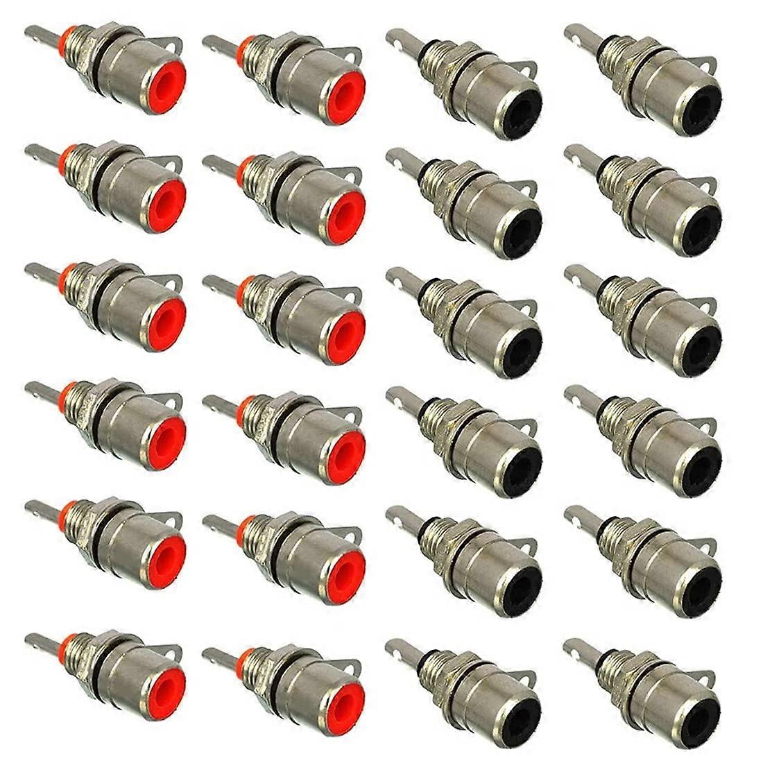 24Pack Female Connector for RCA, Chassis Panel Mount Audio Jack for Amplifier with Stable Signal