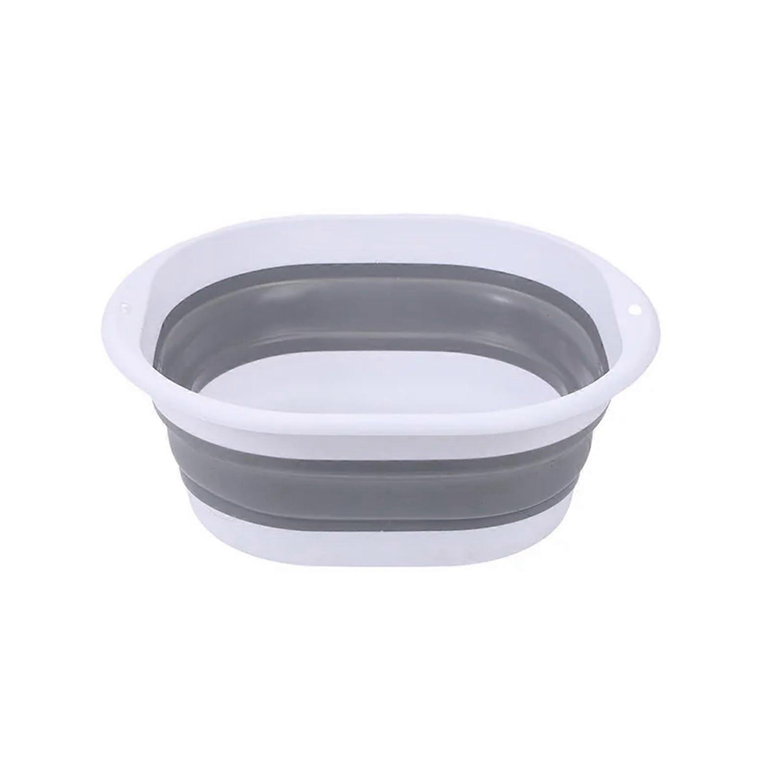 2pcs Collapsible Wash Basin Foldable Silicone Bucket with Hanging Handle for Camping Kitchen Bath