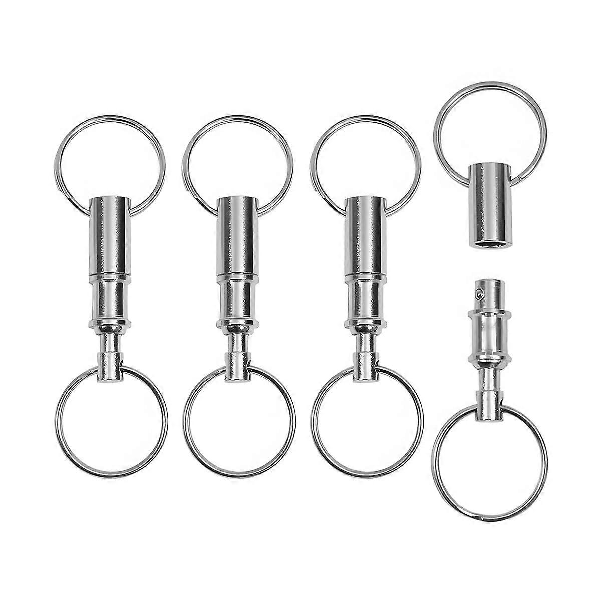 4PCS Quick Release Keychain with Dual Split Detachable Key Rings, Universal Fit Car Key Holder