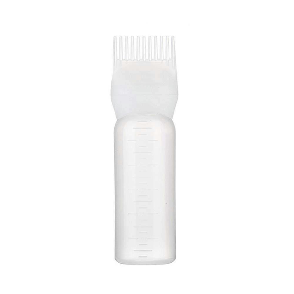 Hair Dye Applicator Bottle with Comb and Scale for Precise Root Touch Up and Mess Coloring White