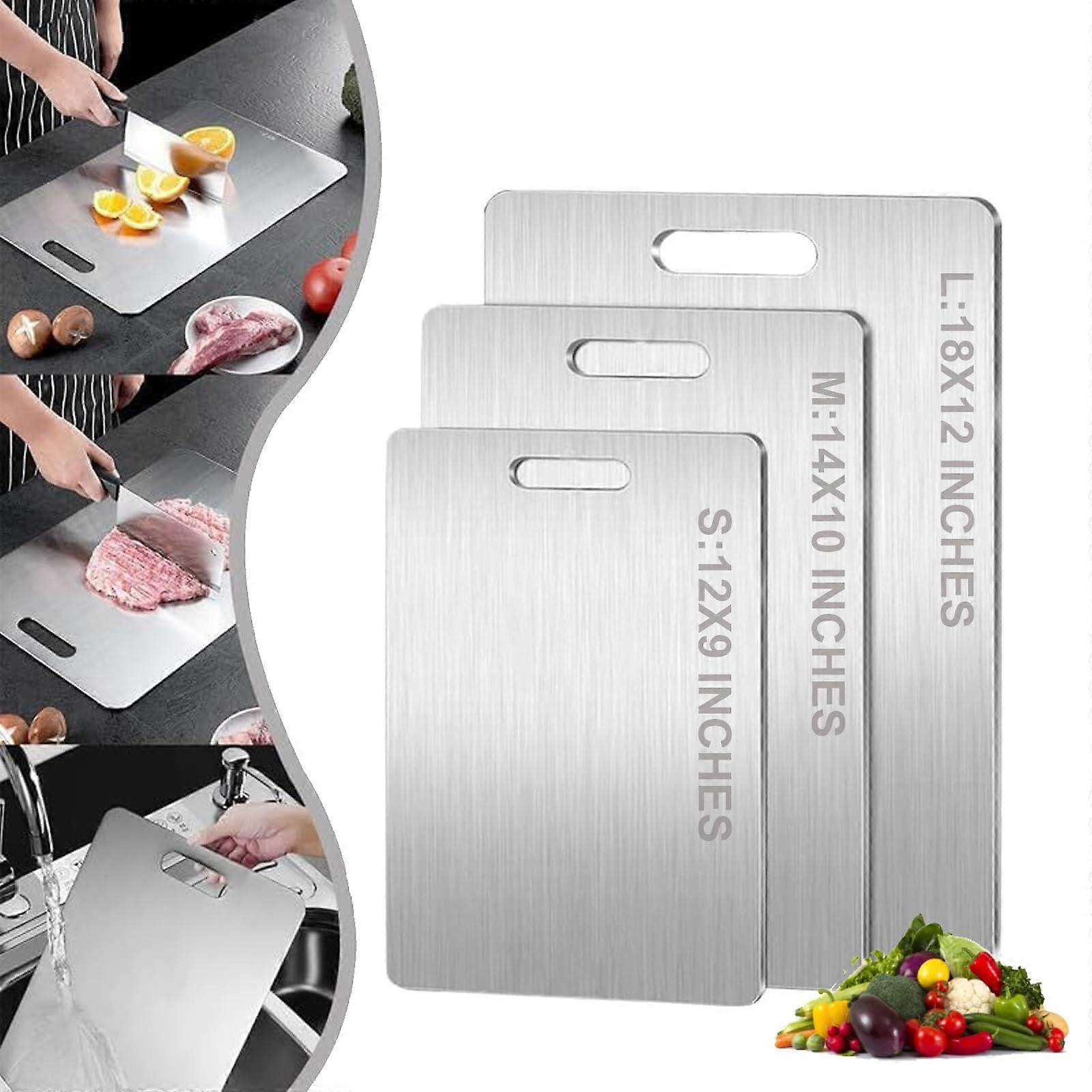 Pure Titanium Cutting Board 12x9 for Kitchen Meat and Vegetables, Hygienic Rustproof Surface