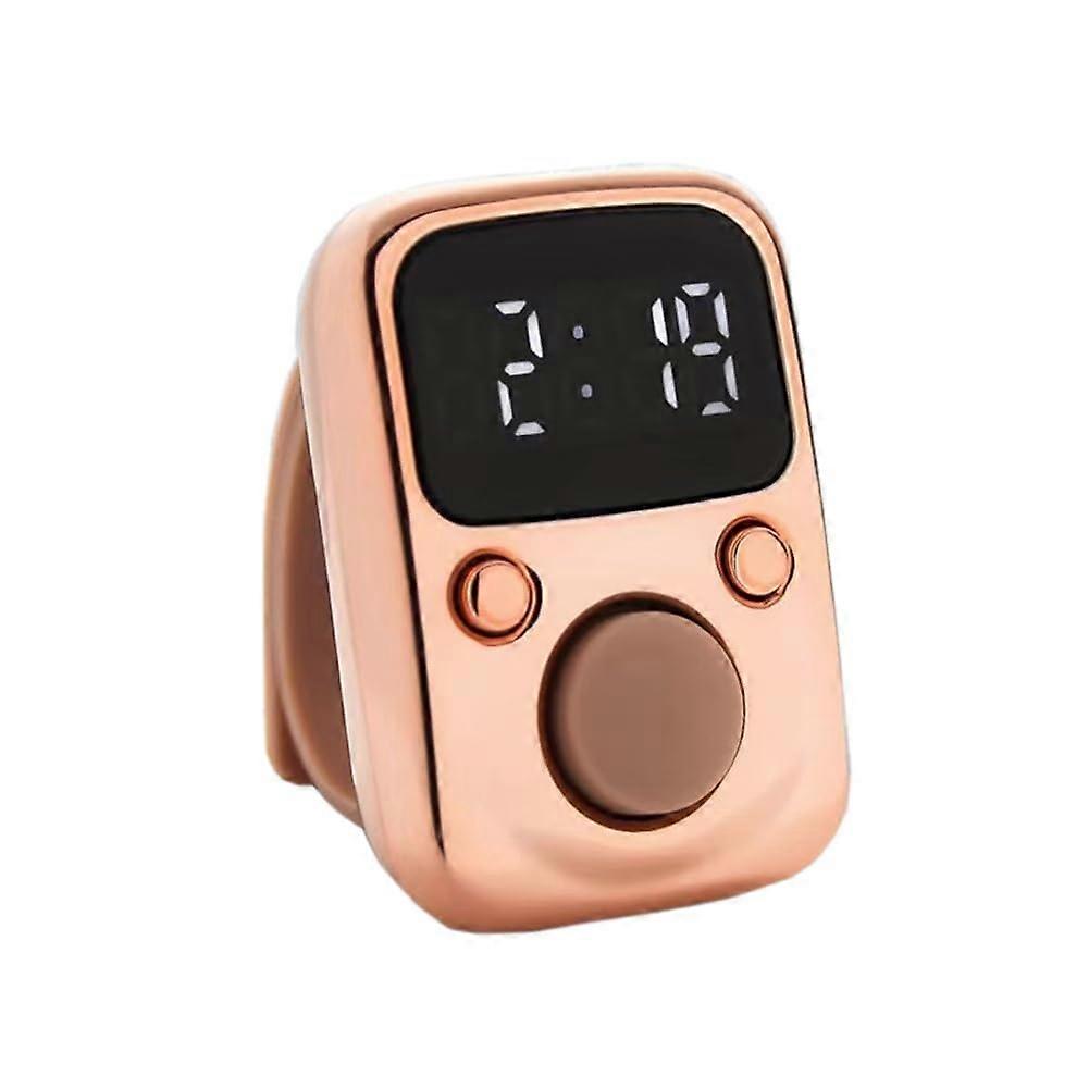 LED Finger Counter Rechargeable 5Digit Display Adjustable Electronic Tally Counter Gold Ring