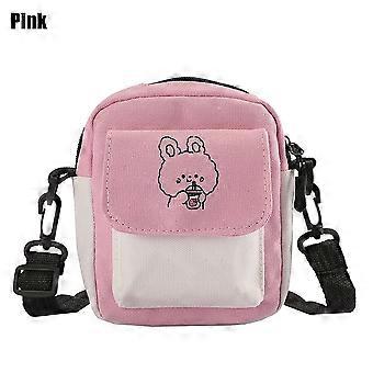 Fashion Hit Color Canvas Shoulder Messenger Bag Phone Bag Flap Purse Handbag