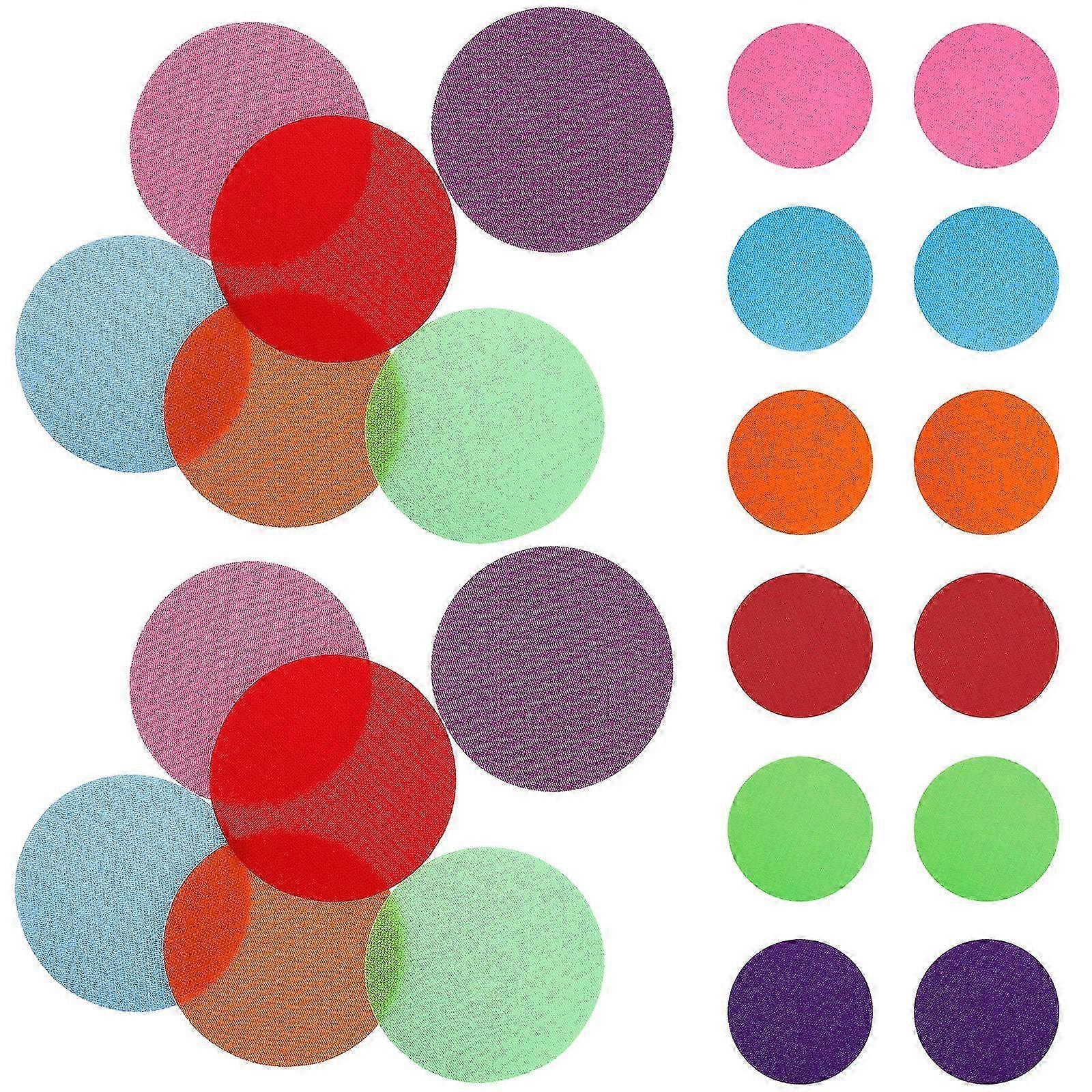 Colorful Carpet Spots for Kids Classroom Seating 24Pcs Round Hook and Loop