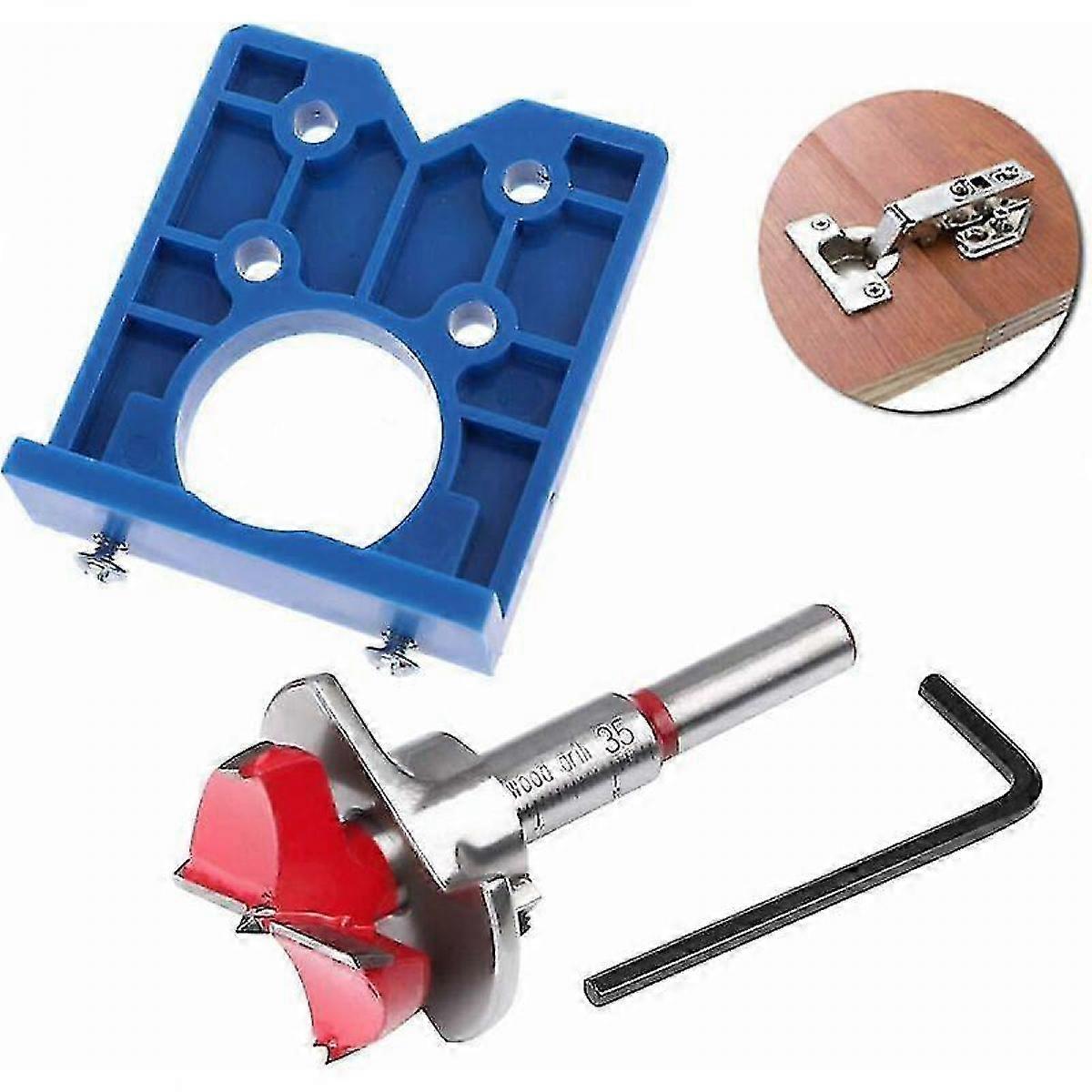 35mm Hinge Jig Drill Bit Set, Concealed Hinge Guide Tool for Cabinet Mounting