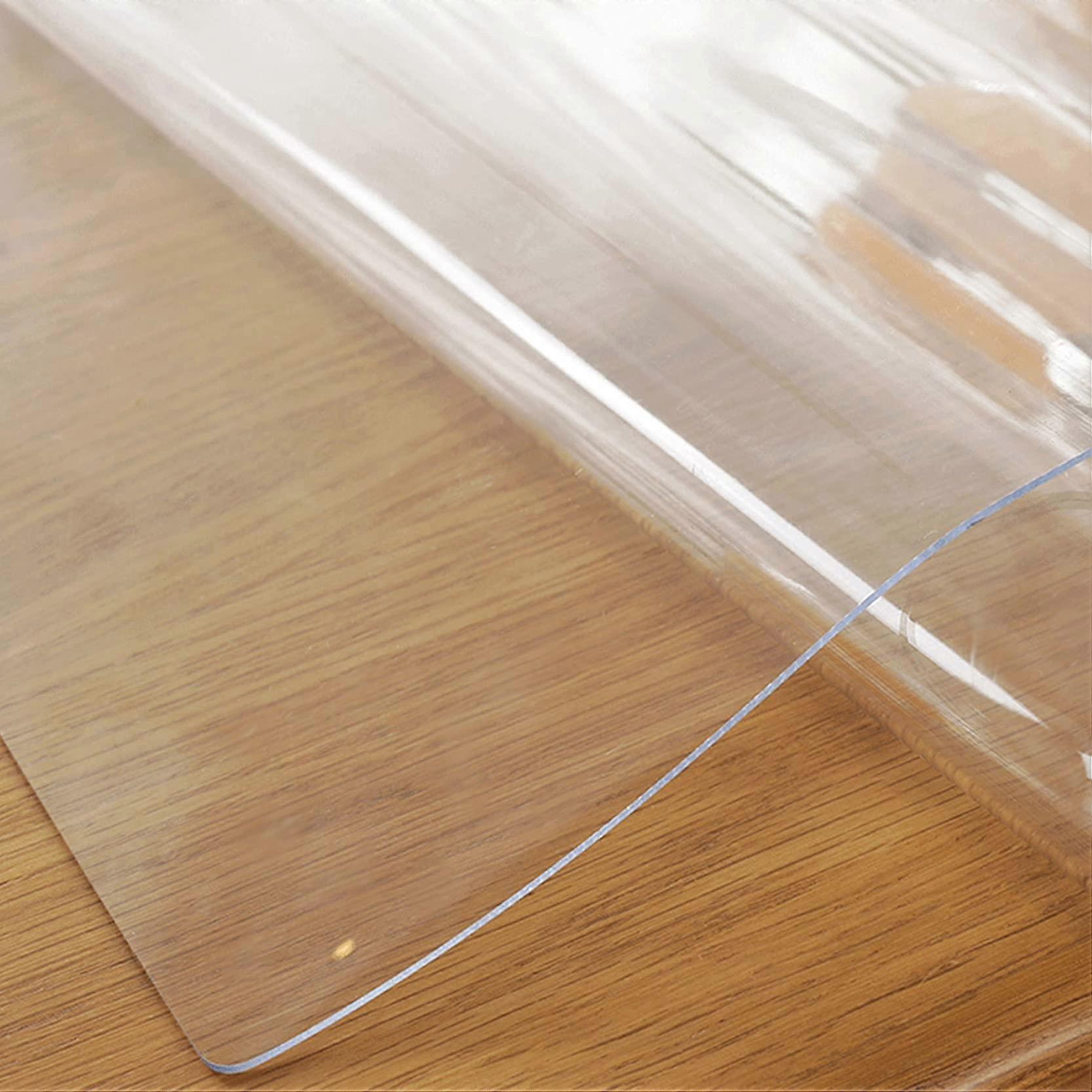 Clear Table Protector 1.5mm Thick PVC Desk Mat Waterproof ScratchResistant Custom Size Ref: 1084