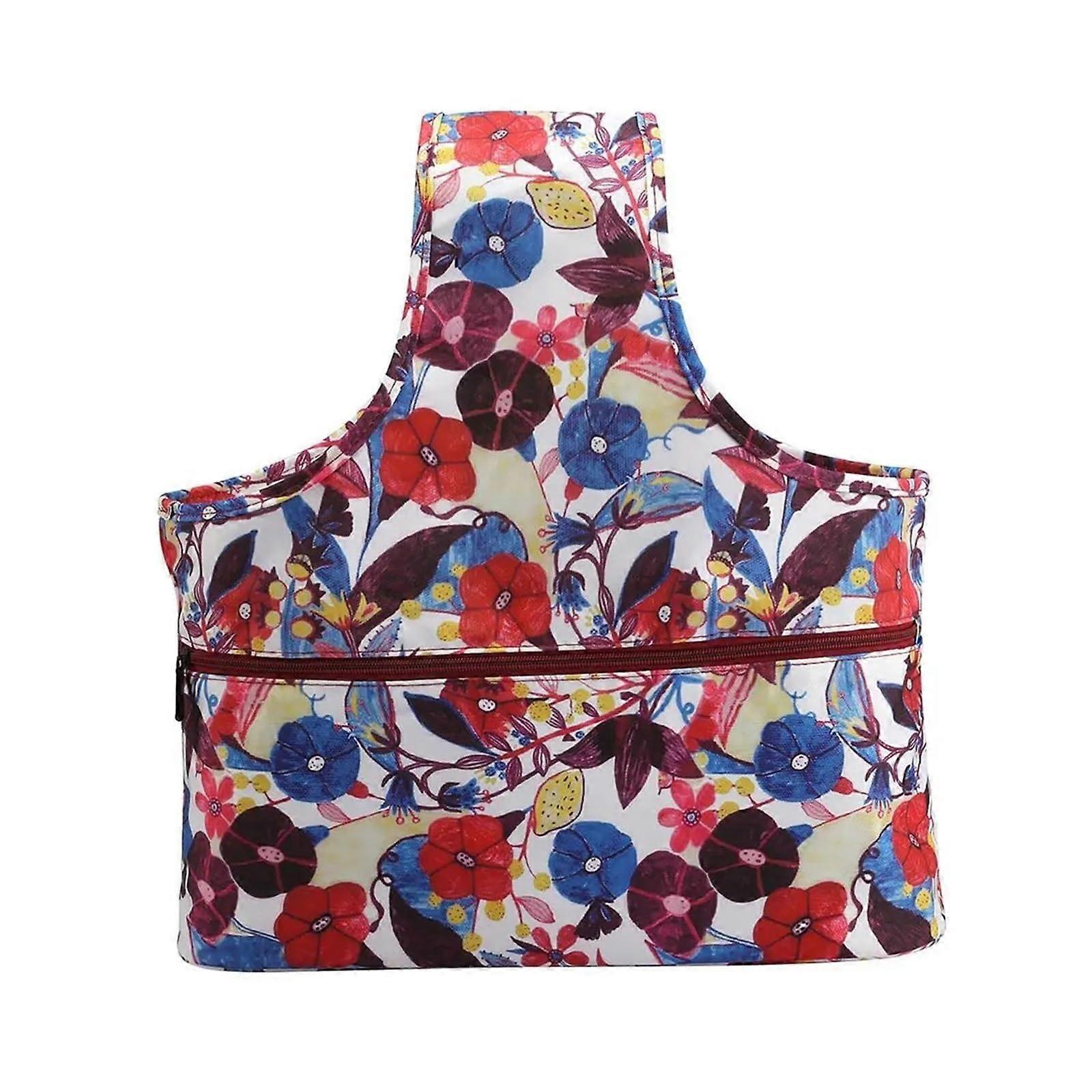 Waterproof Canvas Knitting Project Bag with MultiPocket Yarn Storage and Compact Wrist Carry