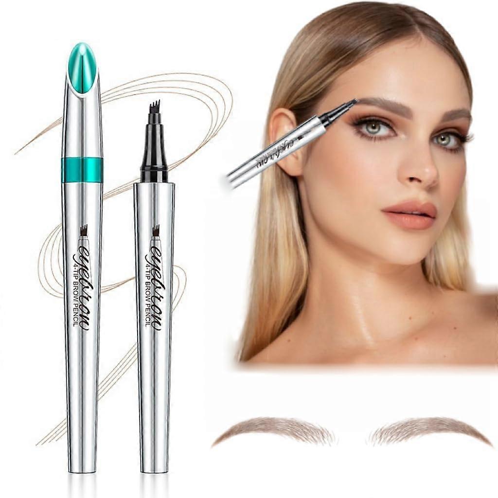Eyebrow Pencil Microblading Eyebrow Pen Light Brown Waterproof Long Lasting Quad Tip Precision