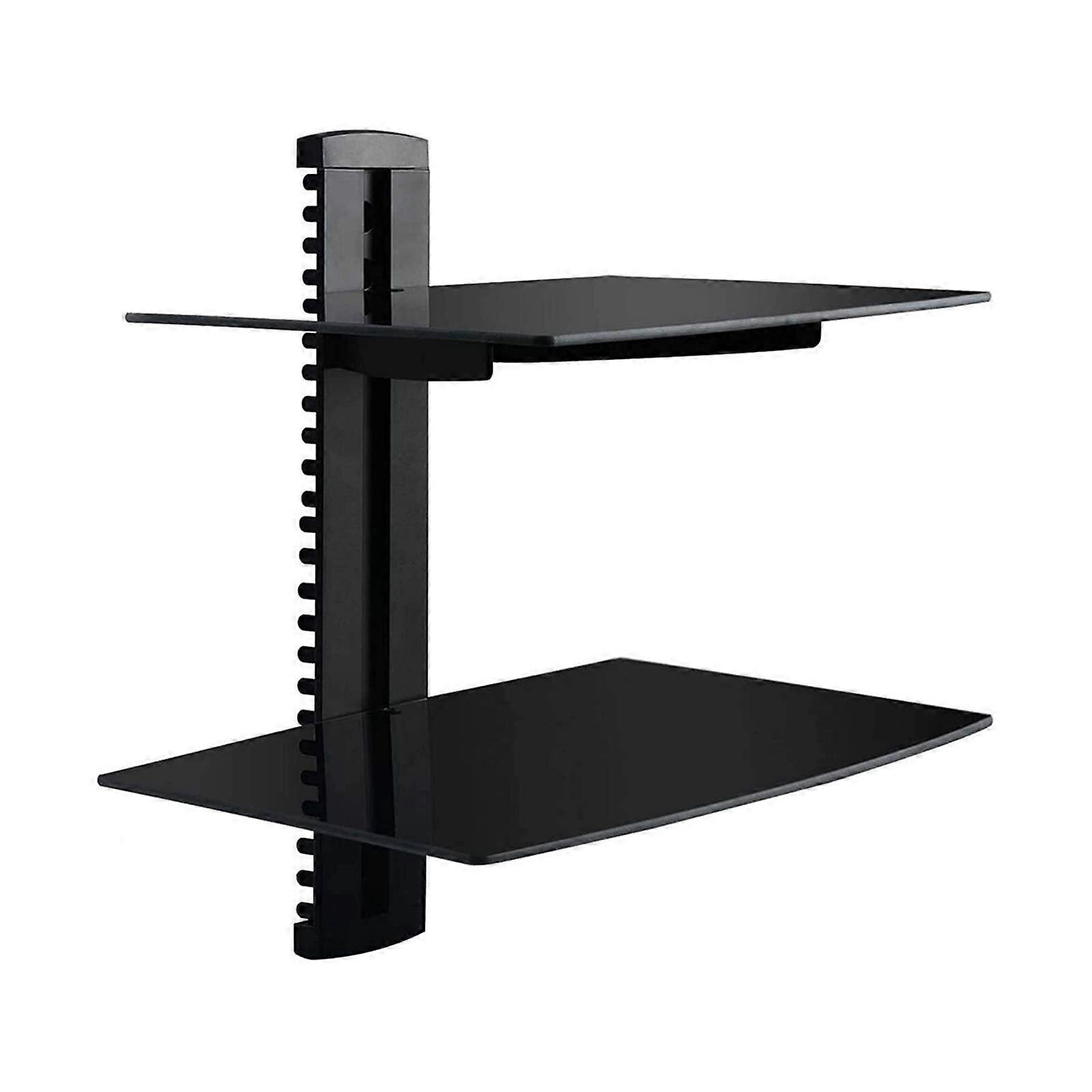 Adjustable Double Layer Set  Box Bracket Wall Mounted TV Shelf for DVD Player and Router
