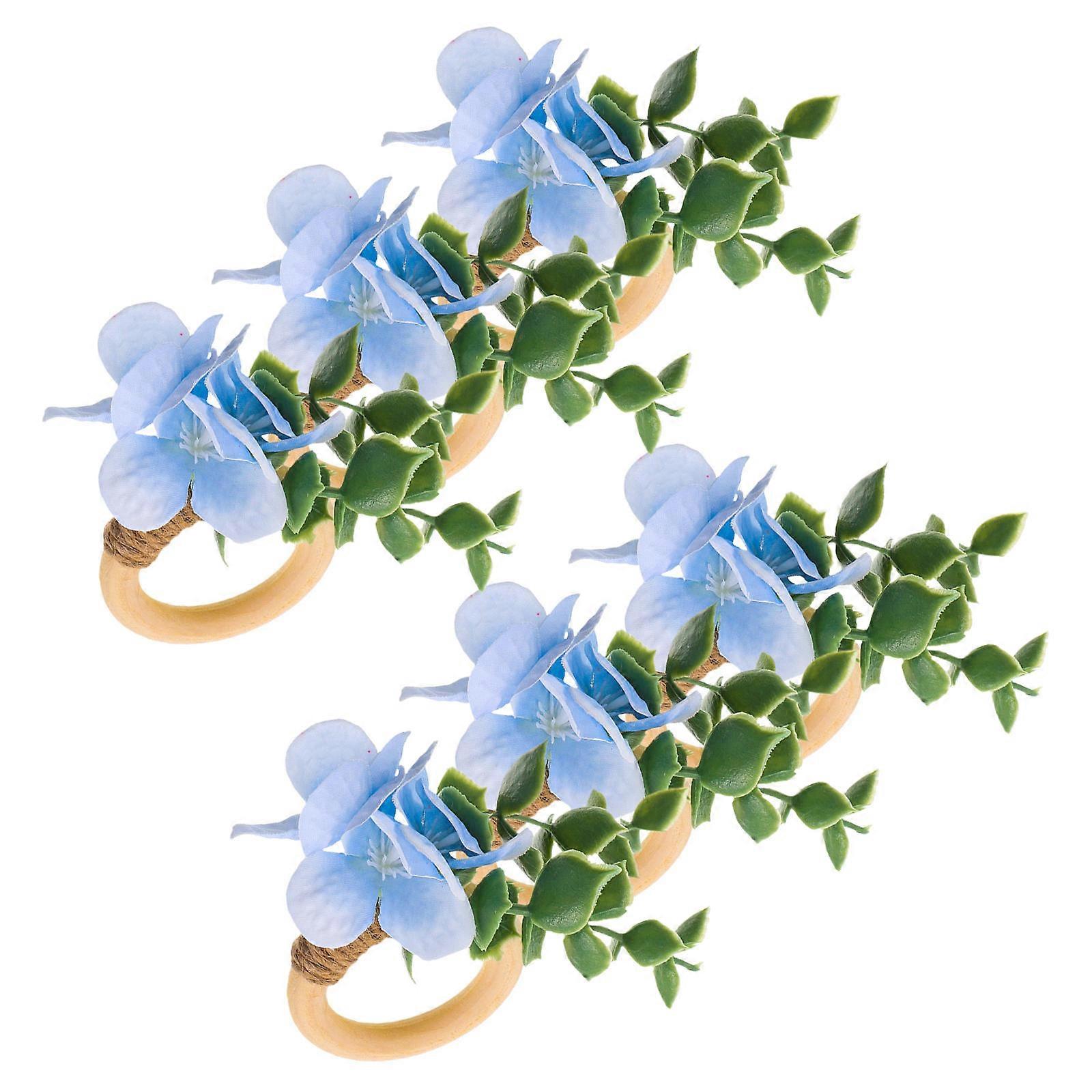 Rustic Farmhouse Napkin Rings with Eucalyptus Leaf Design for Wedding Use 6Pcs