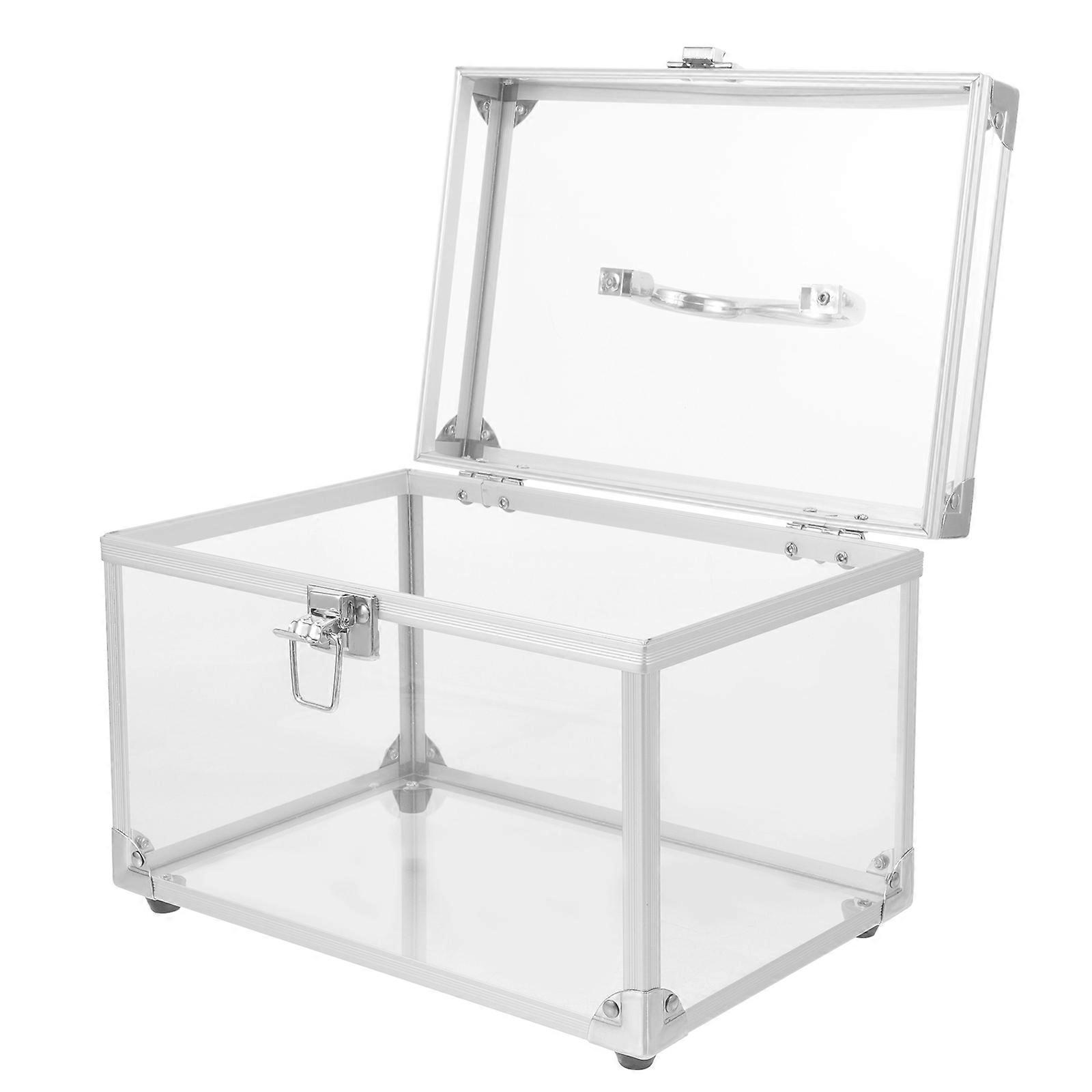 Silver Cd Storage Box for Home Use with Handle Portable Cd Holder