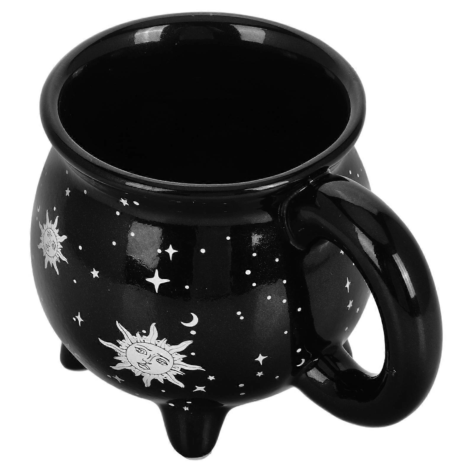Gothic Ceramic Cauldron Cup for Drinking with Mug