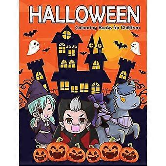 Halloween-malebøger til børn: Sjove og nemme Halloween-malebøger med hekse, vampyrer, spøgelser, kranier, græskar og meget mere! (Farvelægning