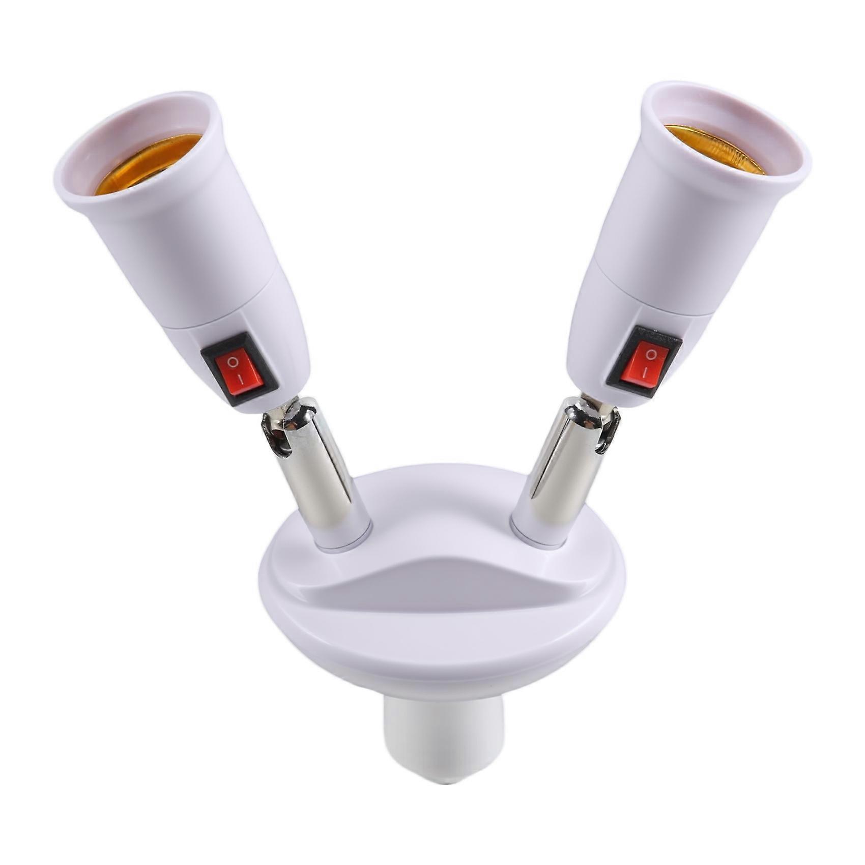 360 Degree Adjustable - 2 in 1 E27 Splitter Socket Adapter. E27 Standard LED Bulb Socket Adapter