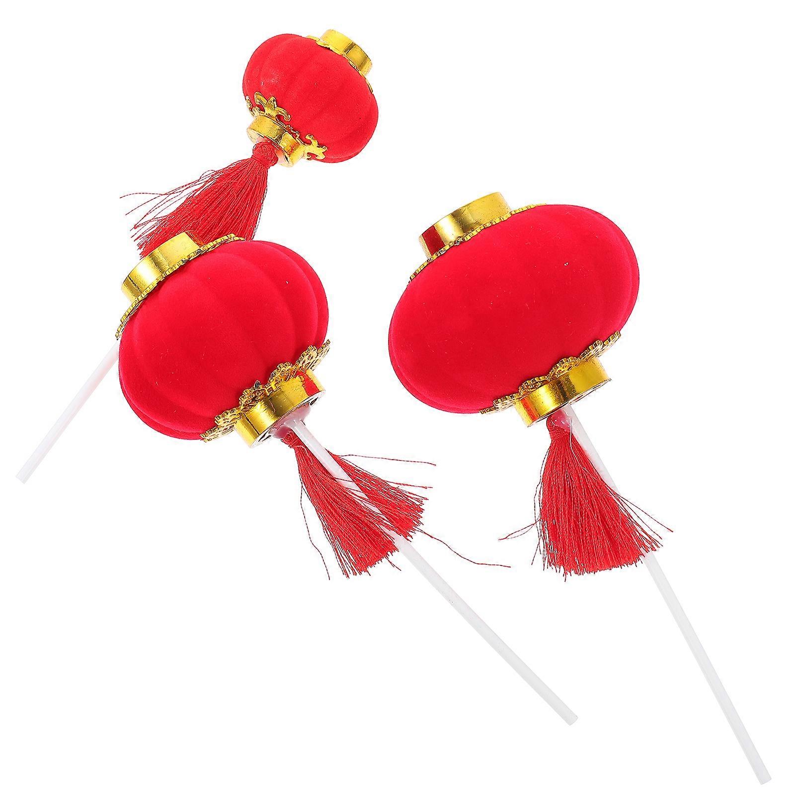 Cake Decorative Props for Cake Decorating 12Pcs Red Lantern Picks Set