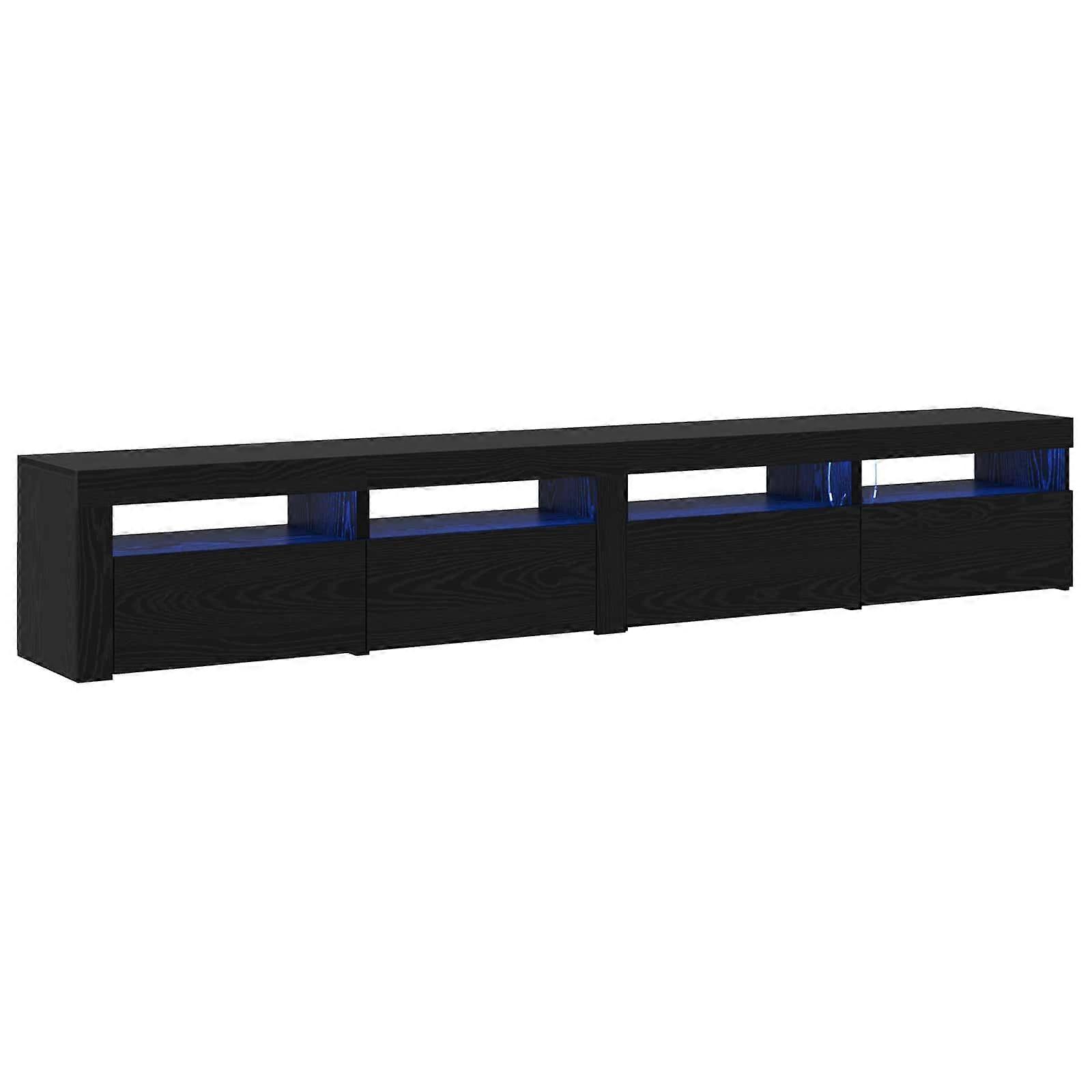 vidaXL Tv-meubelset met LED-stripverlichting 3 st Bewerkt hout TV-stand
