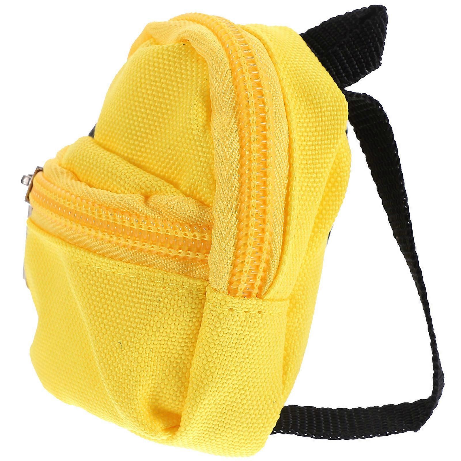 Yellow Mini Backpack Model for Doll Mini House Decor