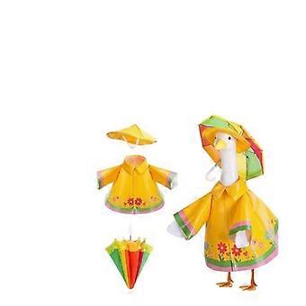 23-Zoll-Enten-Regenmantel-Set mit Regenschirm und Hut, niedliche Regenkleidung für Haustiere, wasserdichtes Outdoor-Kostüm