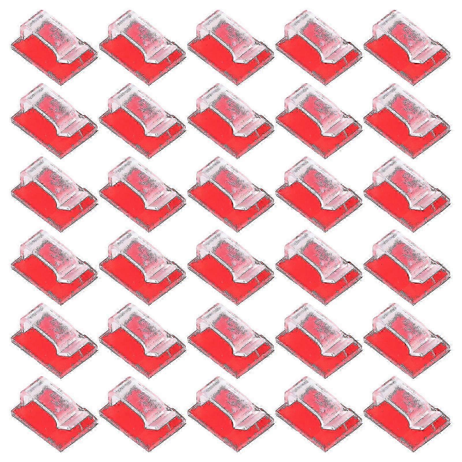Red Cable Clips Plastic Line Clip for Cable Use 100Pcs Organizer Clips