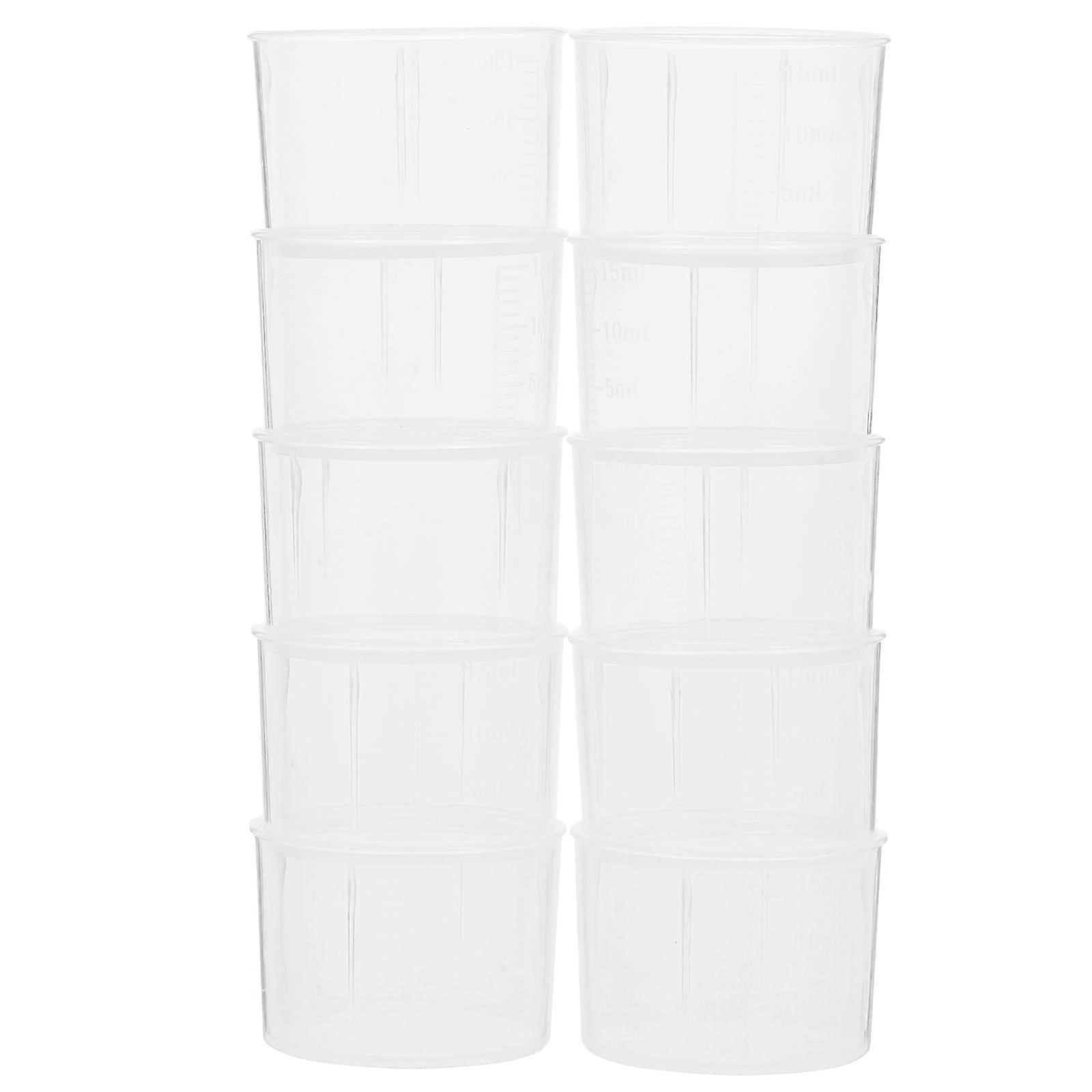 Plastic Beaker Transparent Measuring Cup for Measuring 10Pcs Lab Use