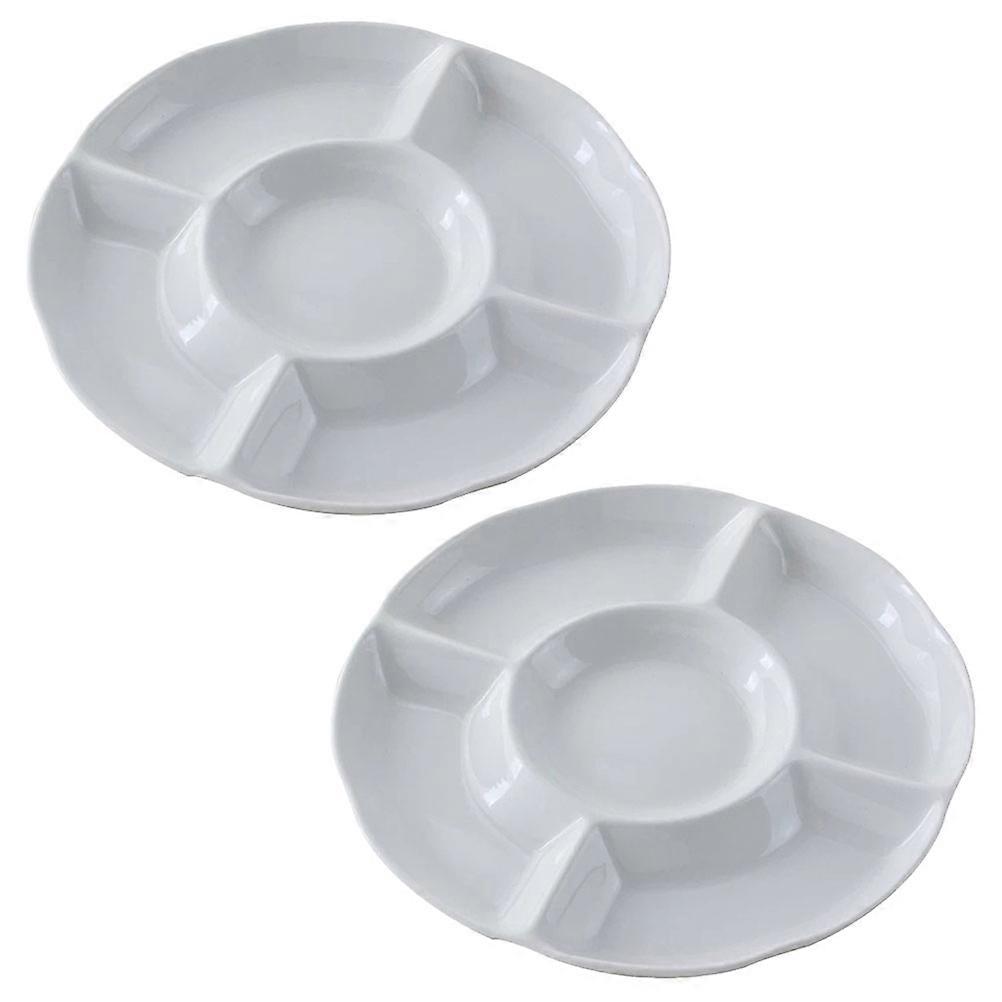 Divided Serving Tray Divided Snacks Plate for 2Pcs Set