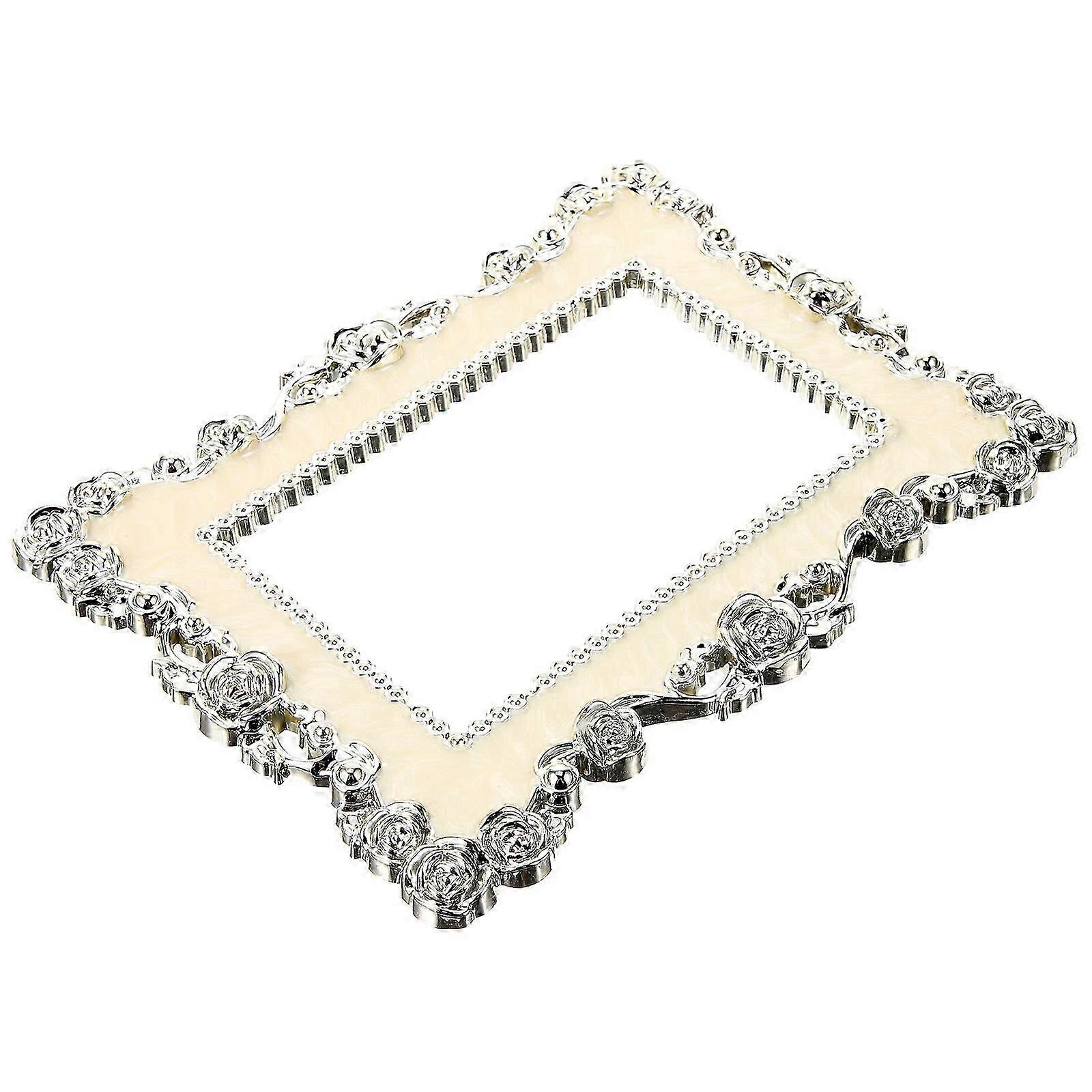 Embossed Panel Decor Light Switch Plates Wall Decoration Protection for Light Switch Silver Rectangular Simple Style Homeowners 1Pack