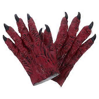 1 Paar Wolf Handschuhe: Hände Halloween Kostüm Party Cosplay Horror Dress Up Rollenspiel Teufel Finger Krallen Pfote Requisiten Gruselige Fäustlinge für Maskerade Requisiten