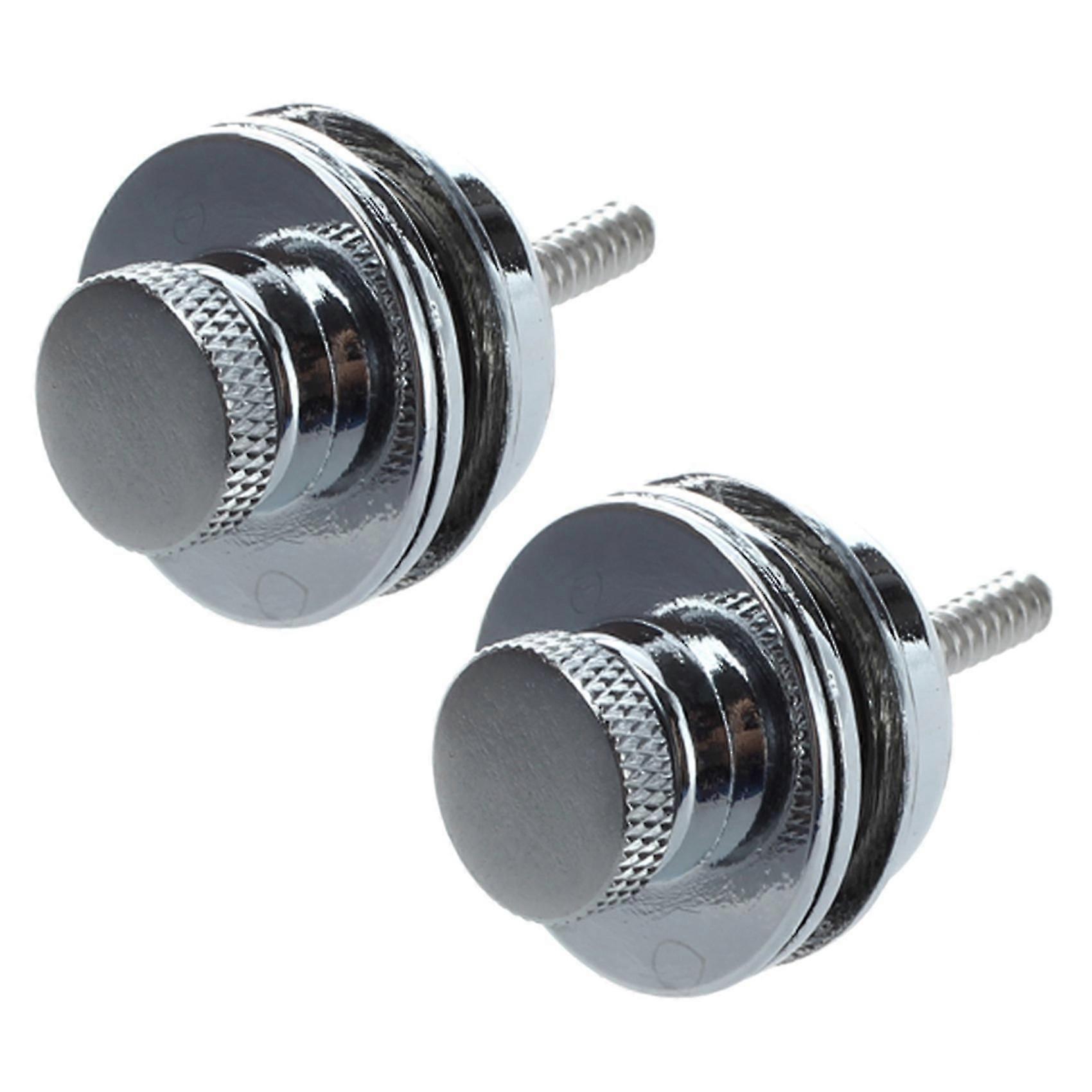 2x Flat Head Chrome Strap Lock für E-Gitarre