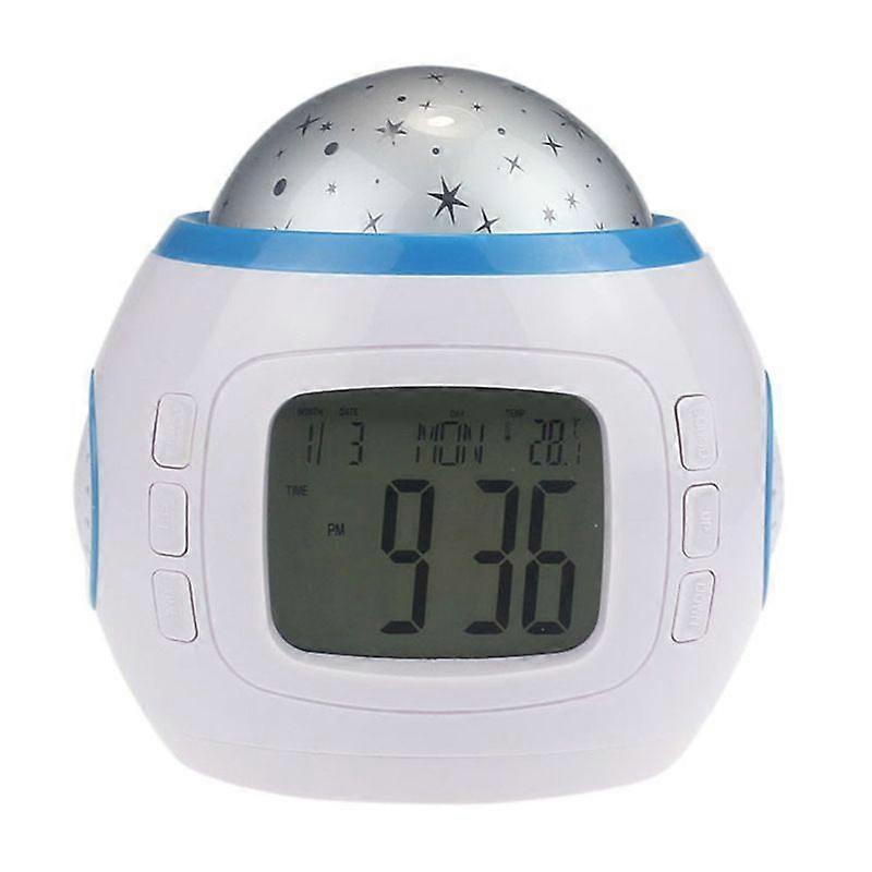 Wecker, Uhr, Mit, A, Projector., A, Klein, Wecker, An, Bett